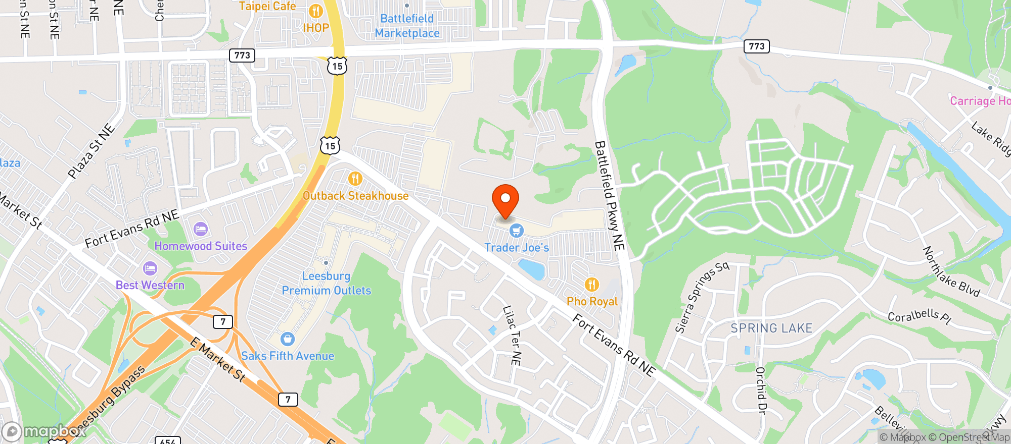 Map showing Trader Joes #817