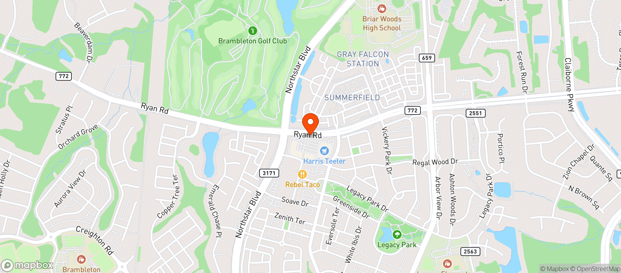 Map showing Harris Teeter