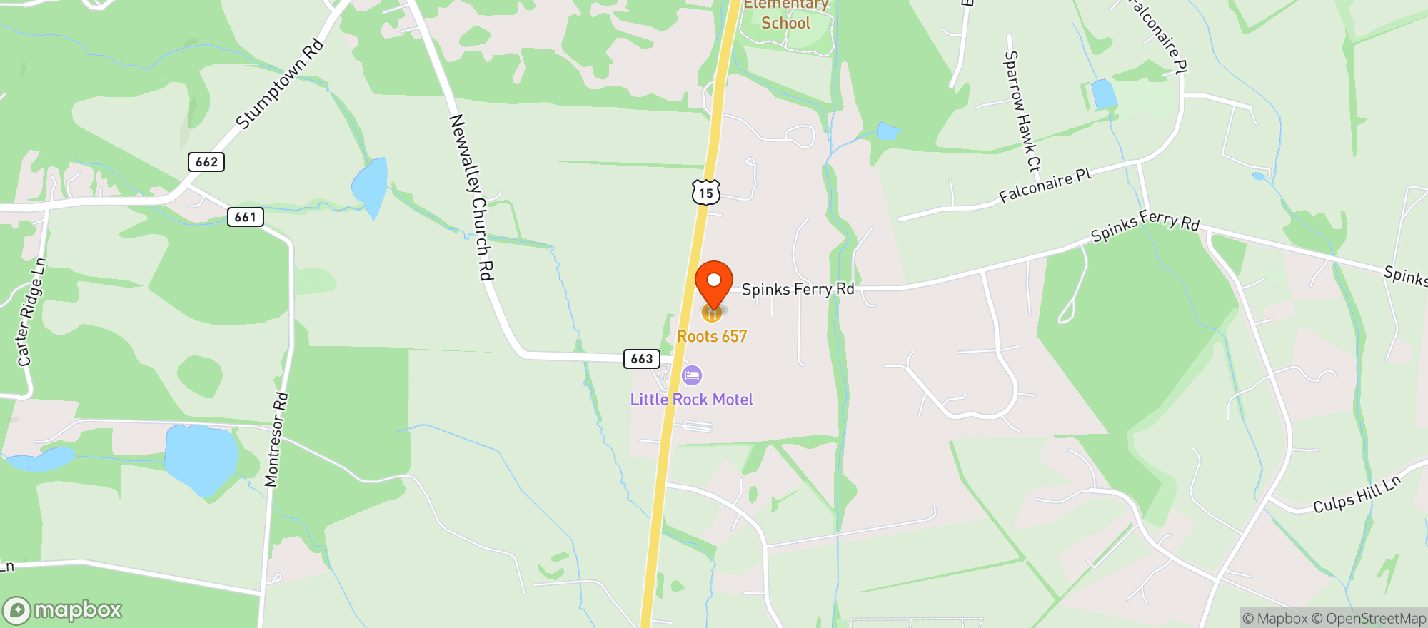 Map showing Staples Grocery