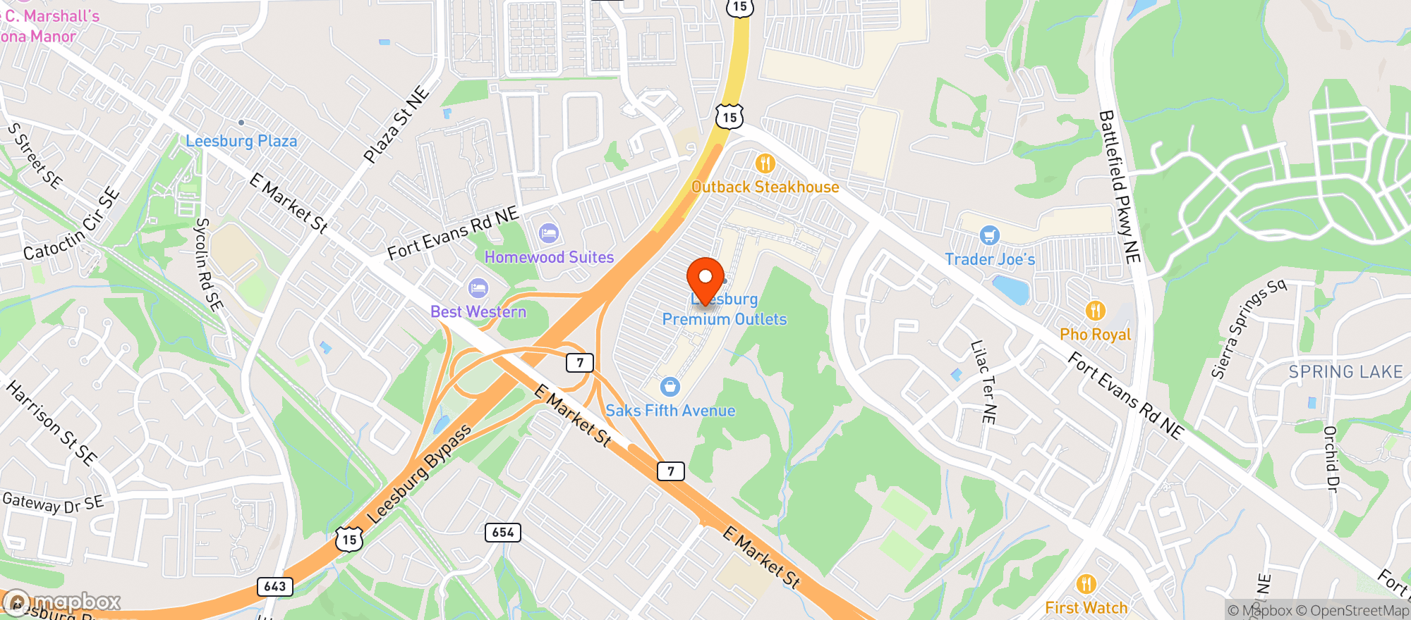 Map showing Williams Sonoma