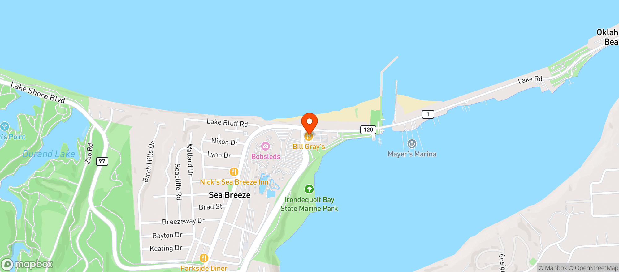 Map showing Bill Grays