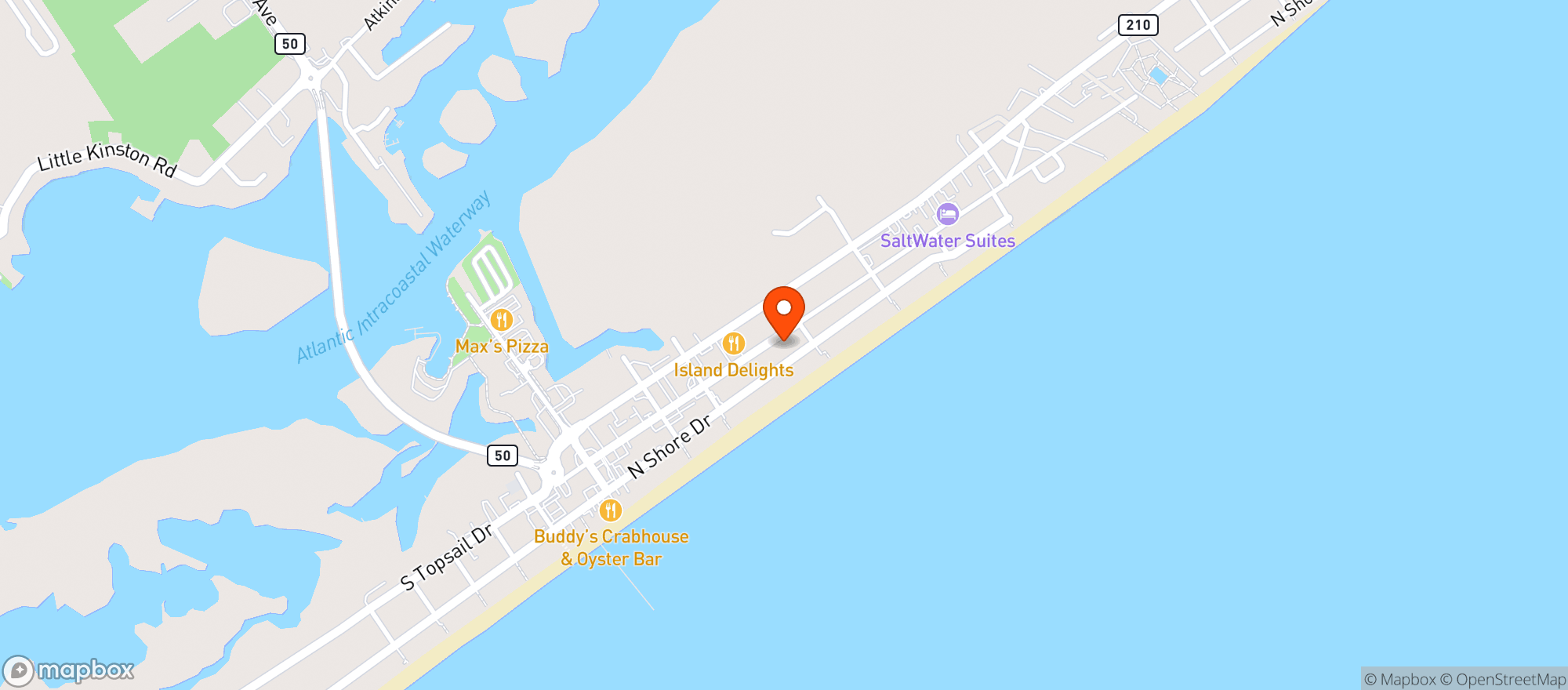 Map showing Surf City Market