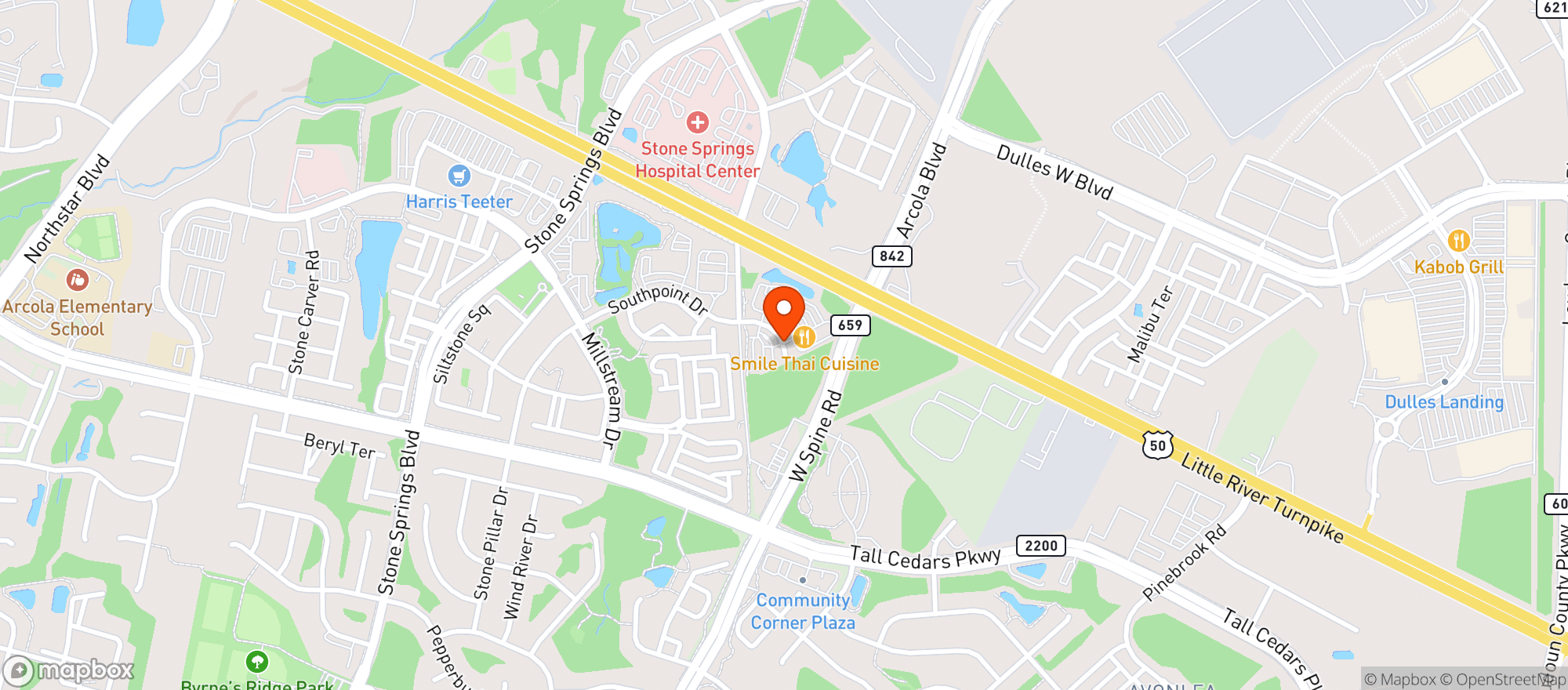 Map showing Somac Korean Fusion Bar & Grill