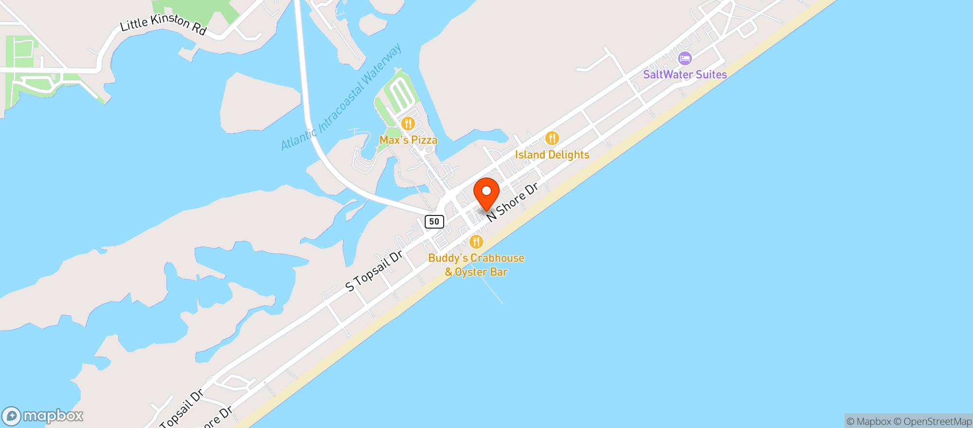 Map showing Surf City Schoolhouse