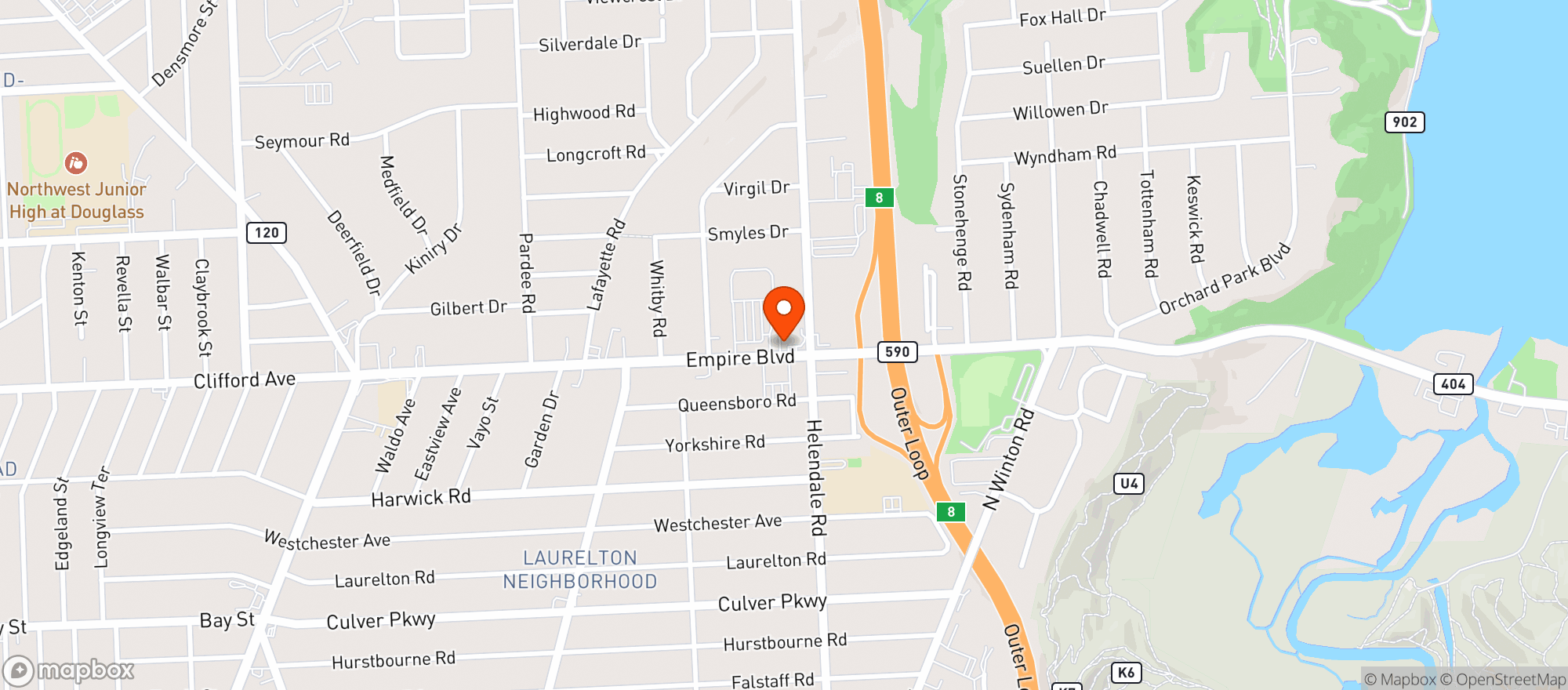 Map showing Blvd Grill