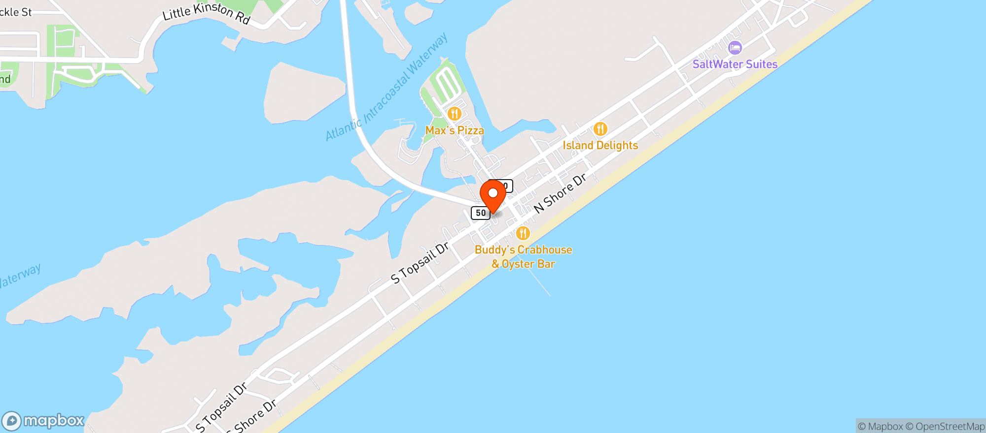 Map showing Surf City Iga