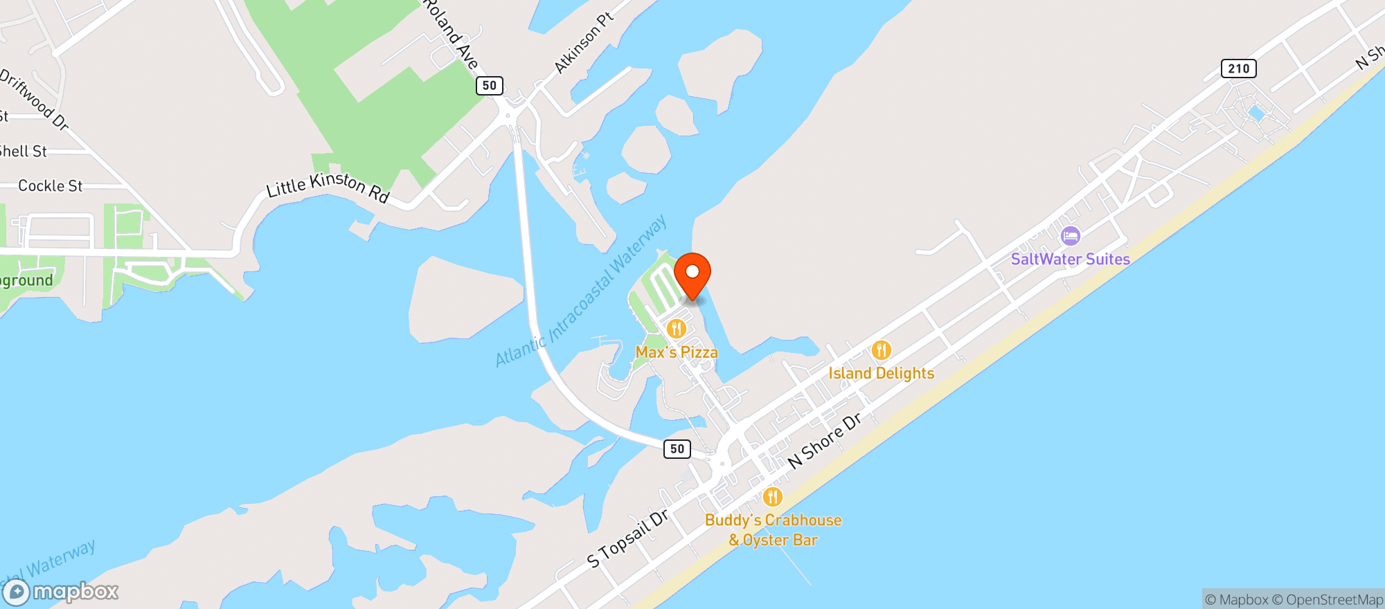 Map showing J M S On The Water