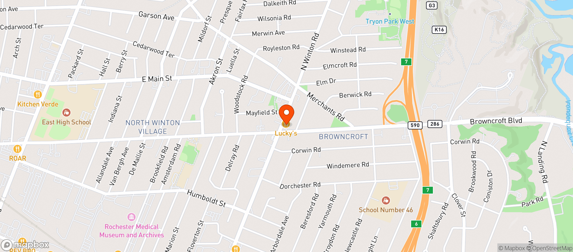 Map showing Wilde Flour Pizza