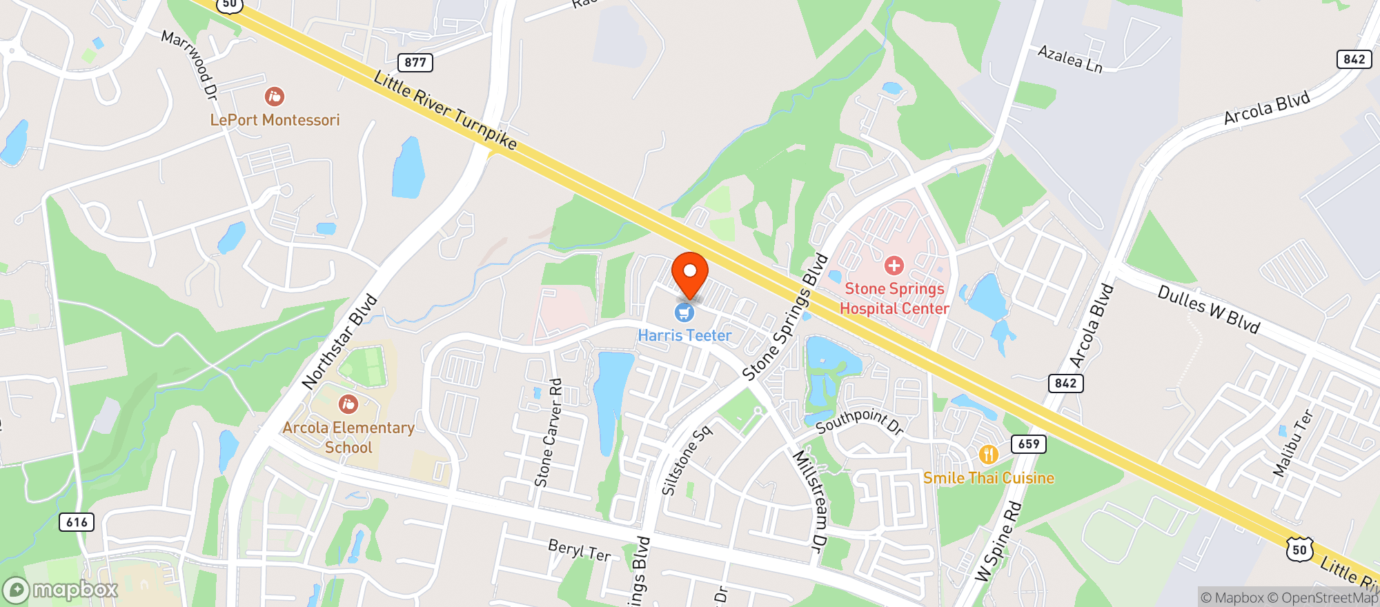 Map showing Harris Teeter