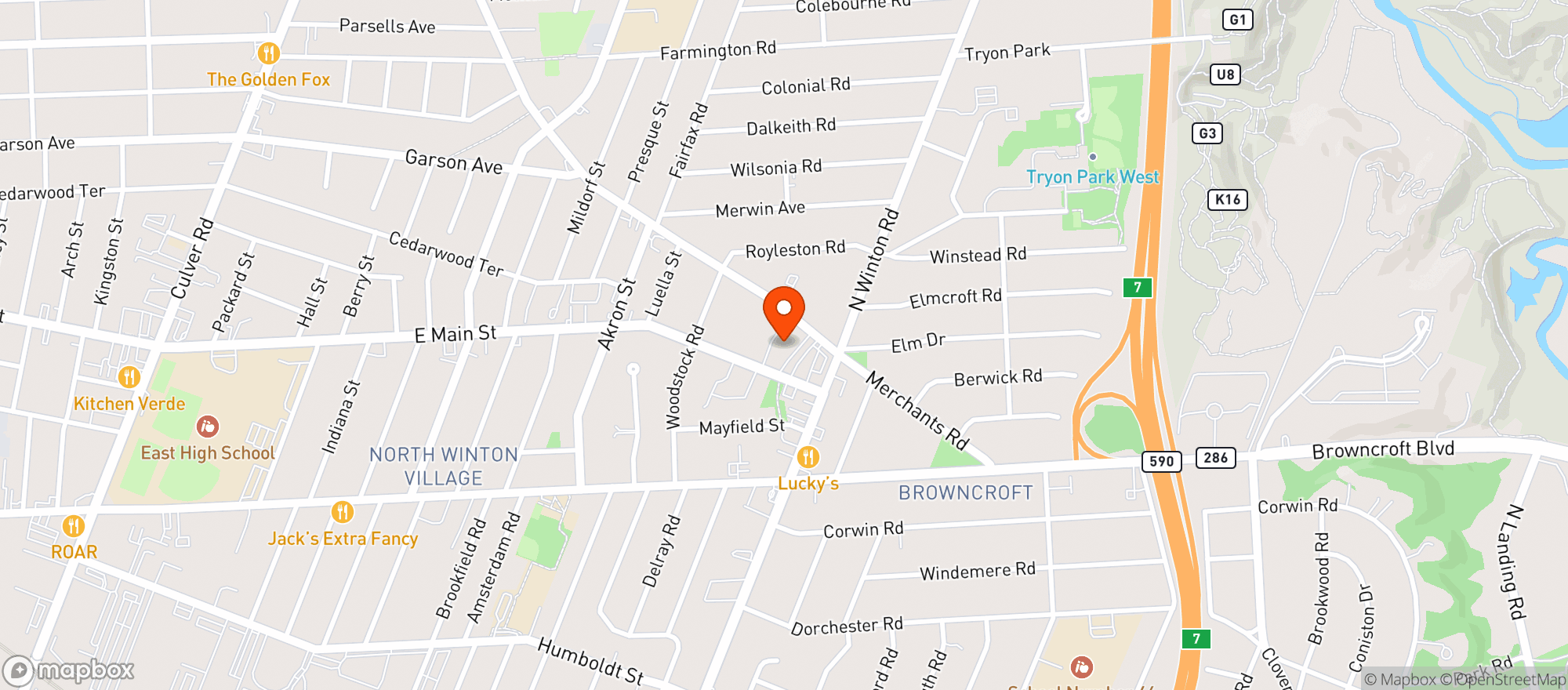 Map showing Euphoria Liquor INC
