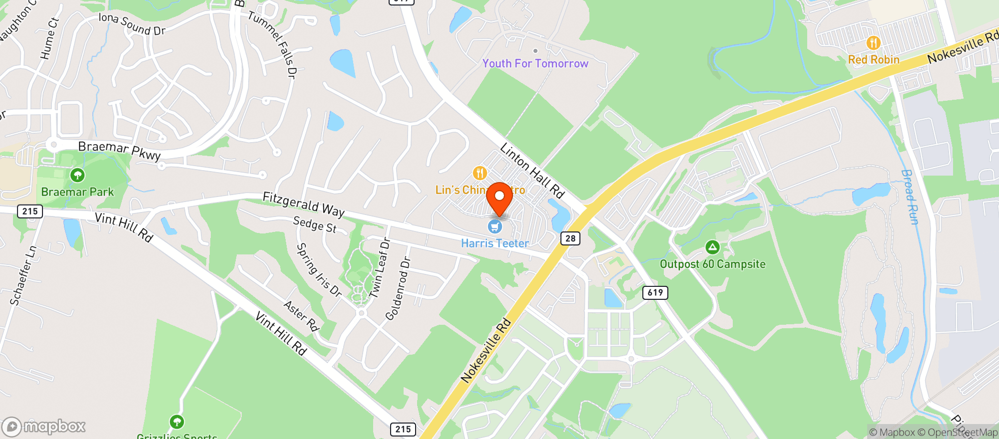 Map showing Harris Teeter