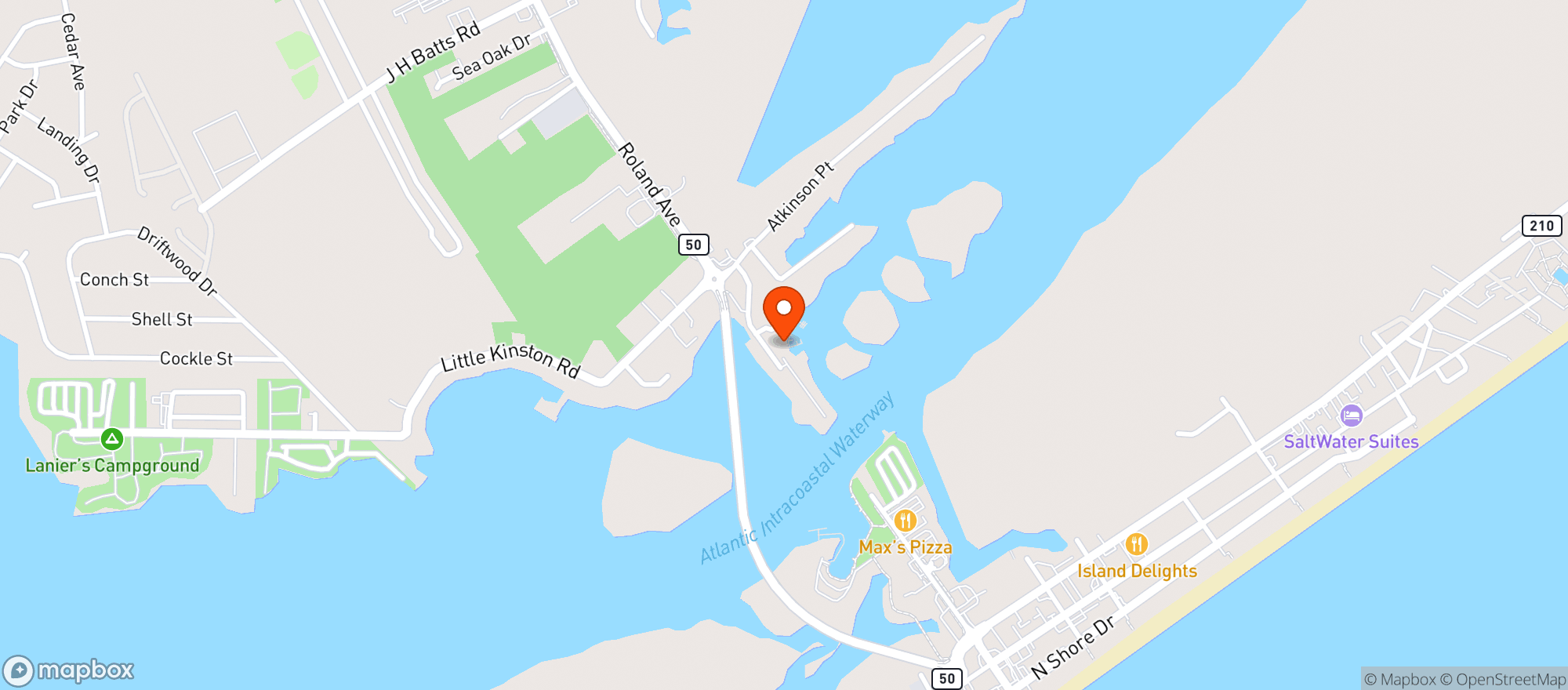 Map showing Sears Landing
