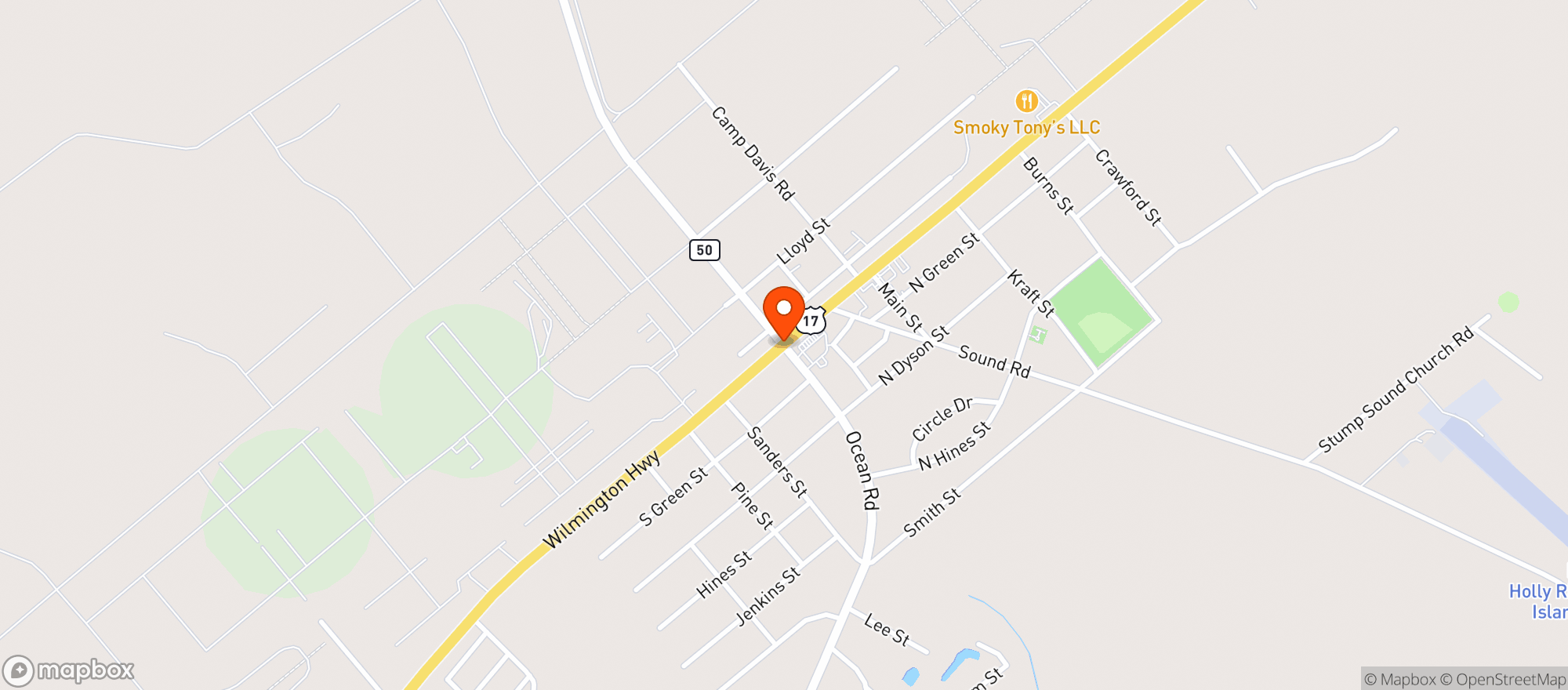 Map showing Circle K (100 Us Hwy 17 N)