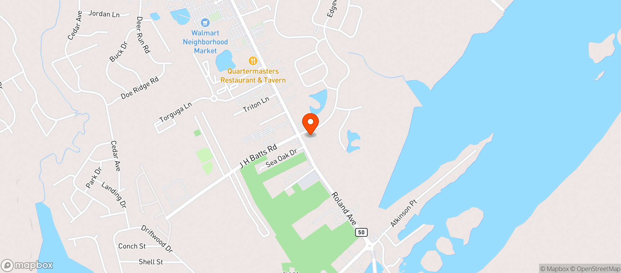 Map showing Cape Fear Seafood Company