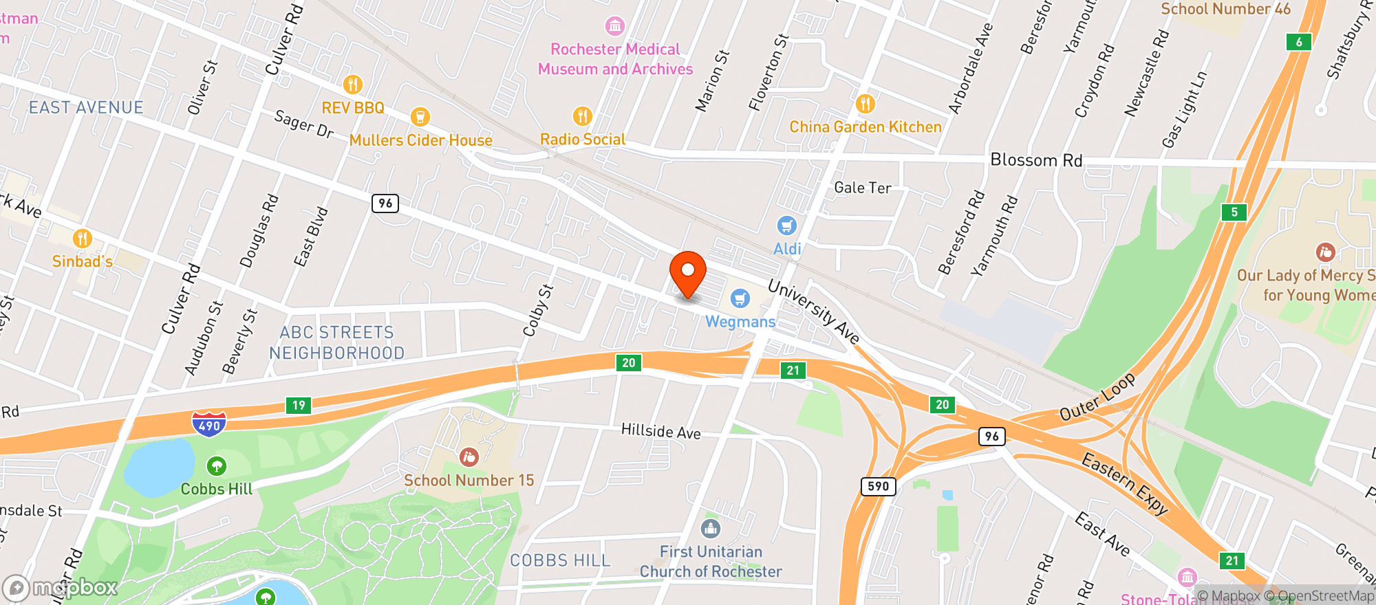 Map showing Wegmans