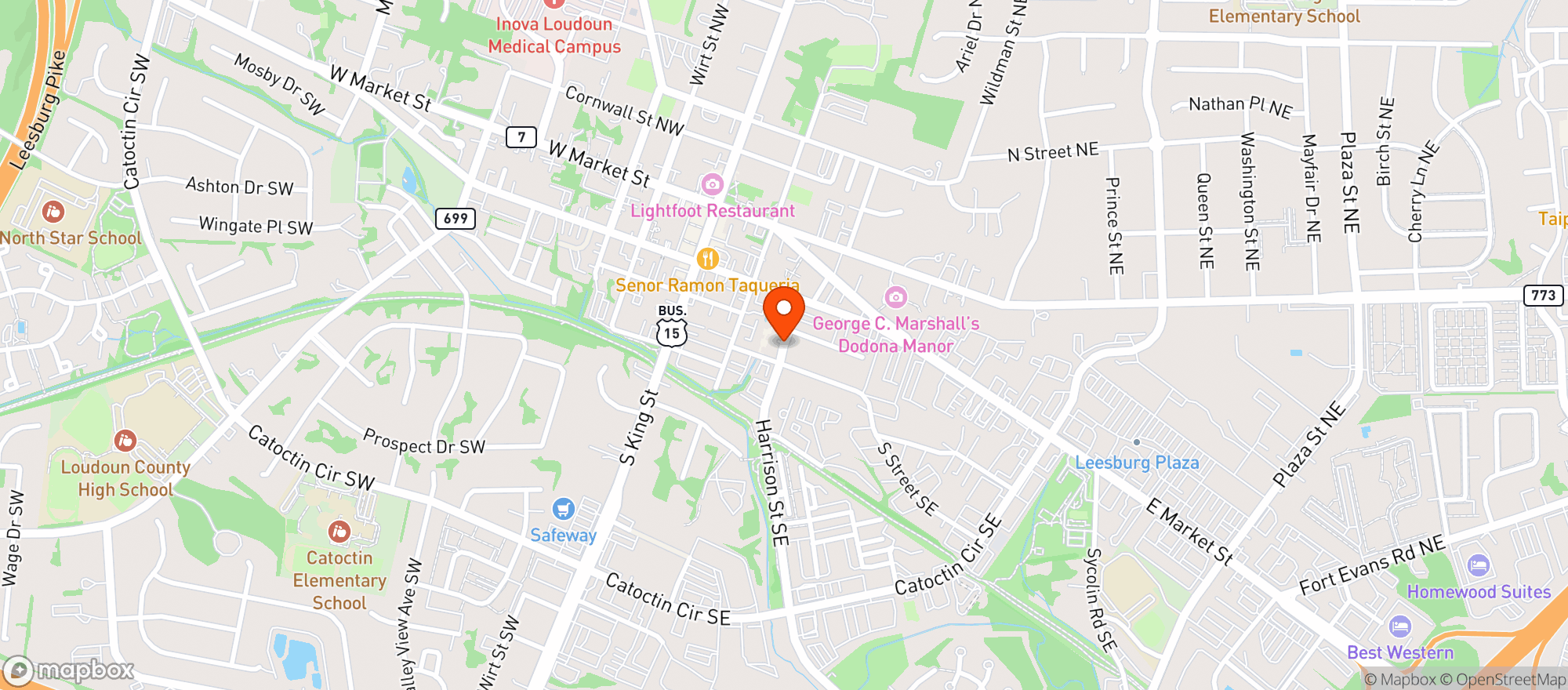 Map showing Los Tios Grill