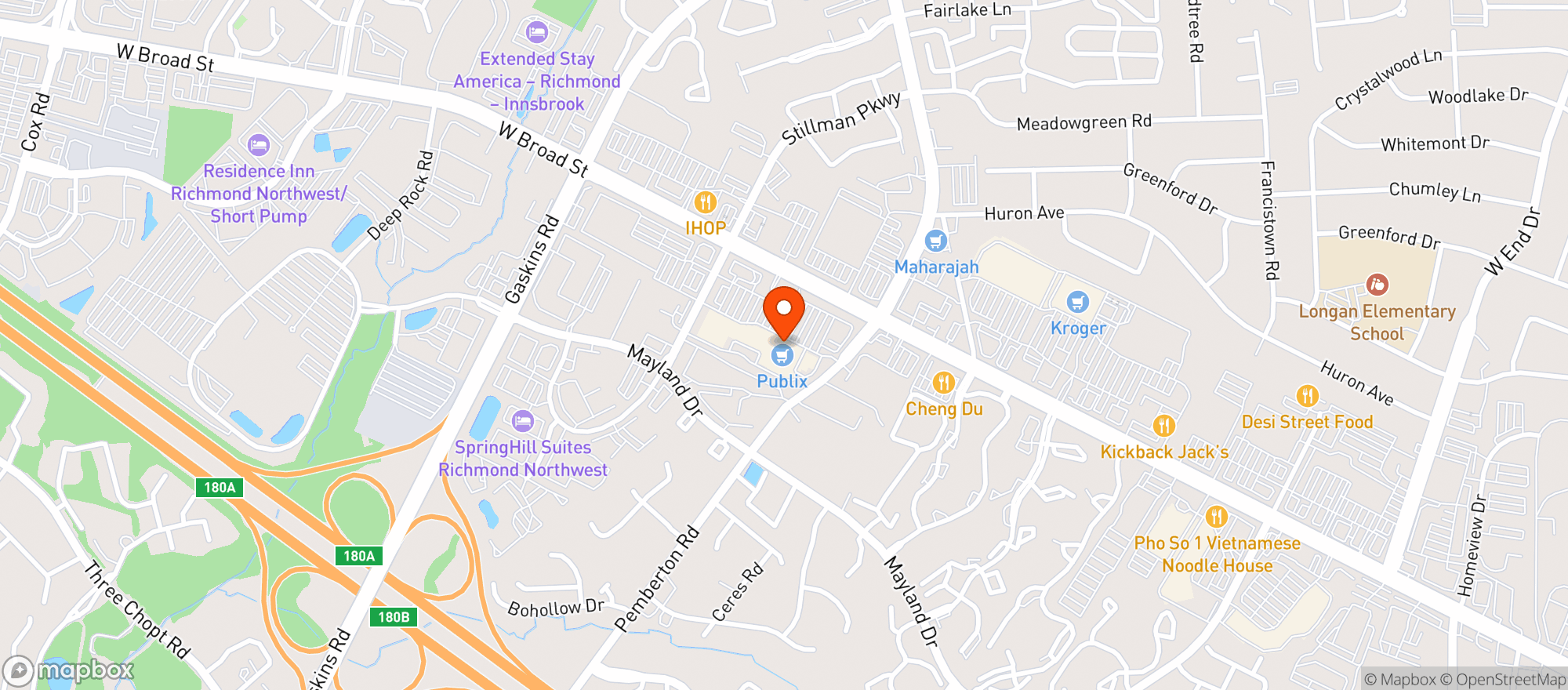 Map showing Publix