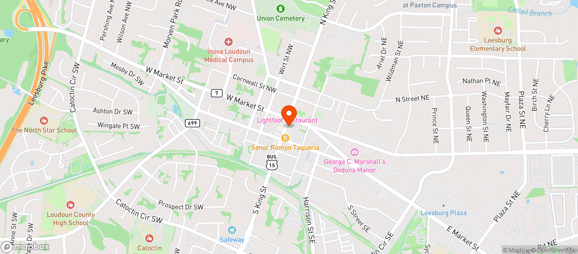 Map showing King Street Oyster Bar