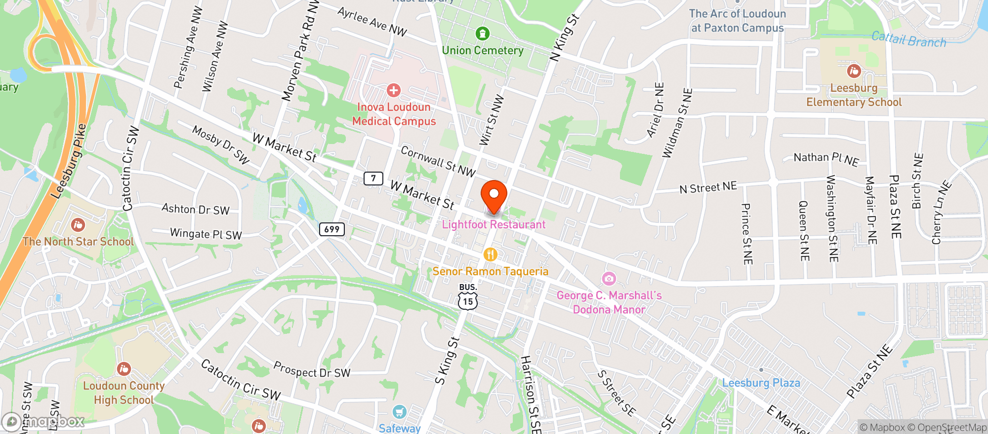 Map showing Rebellion Bourbon Bar & Kitchen