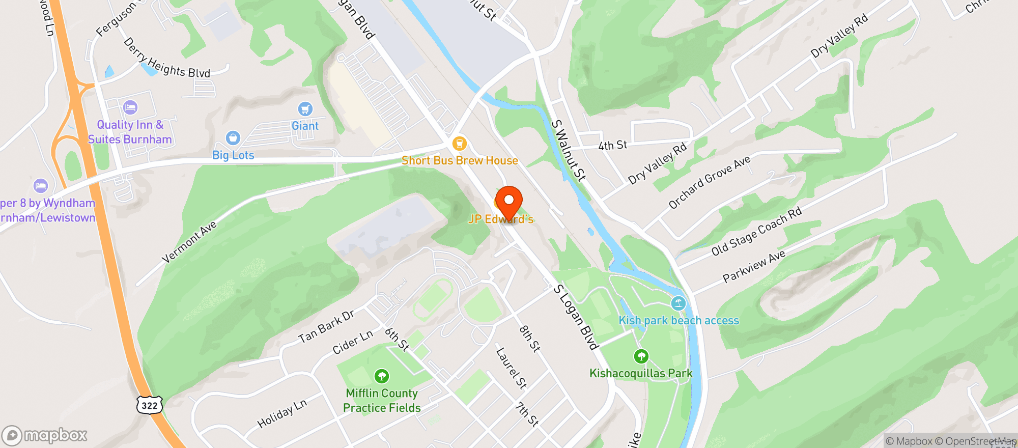 Map showing Ajs Beer Distributor