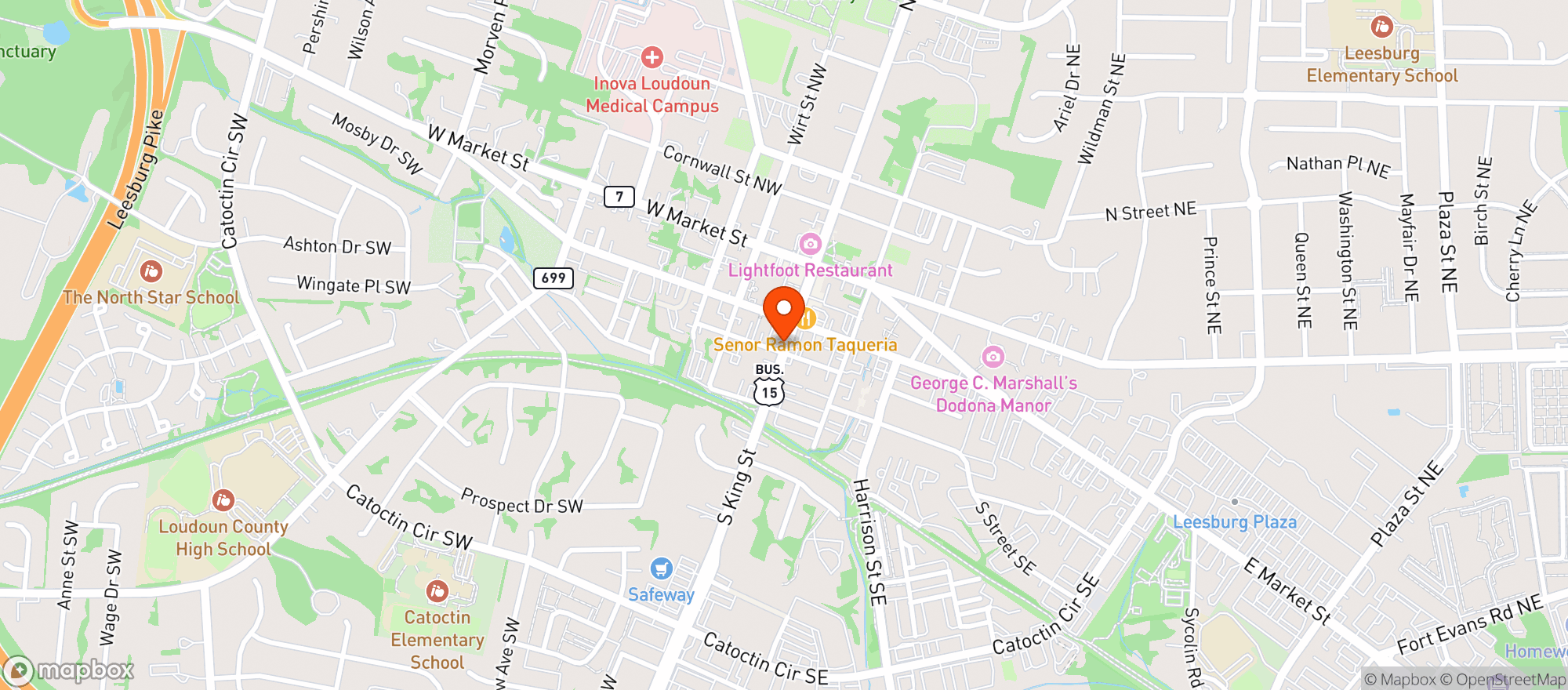 Map showing Ebisu Sushi And Thai