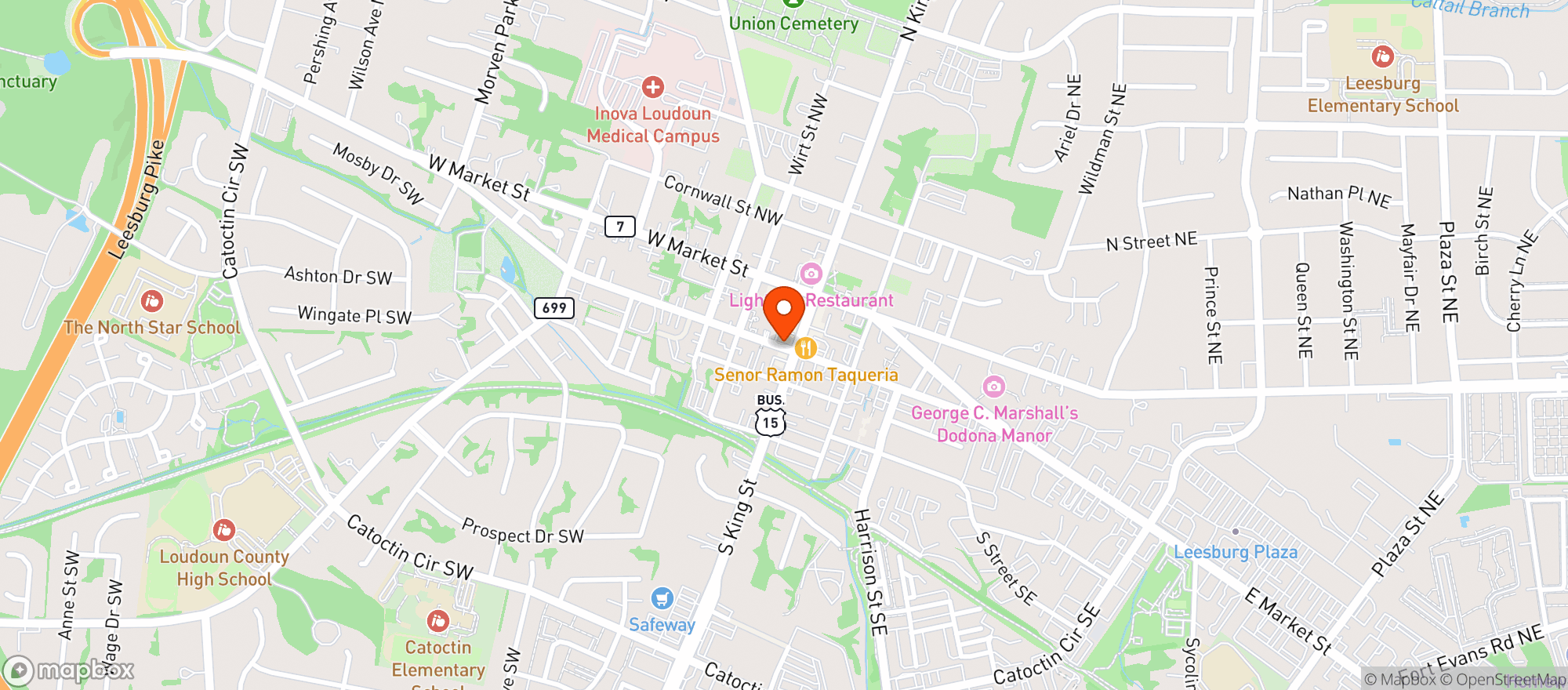 Map showing Casa De Avila Tacos