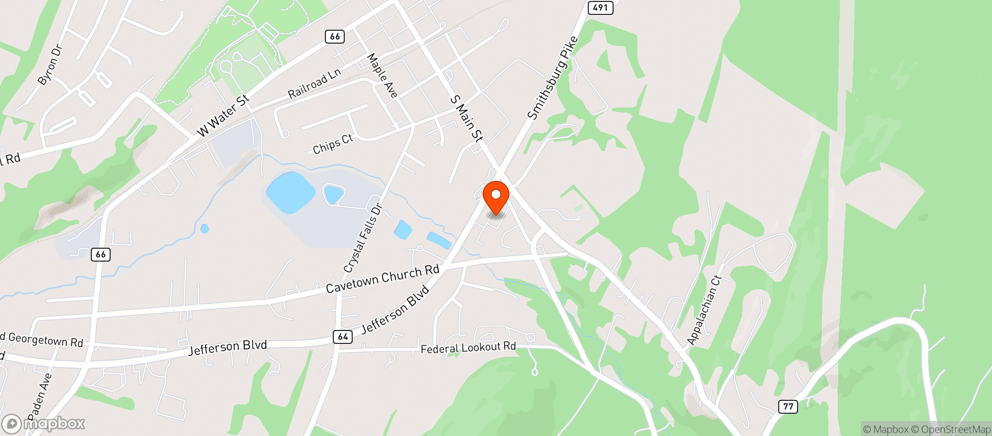 Map showing Smithsburg Liquors LLC DBA Village Spirits