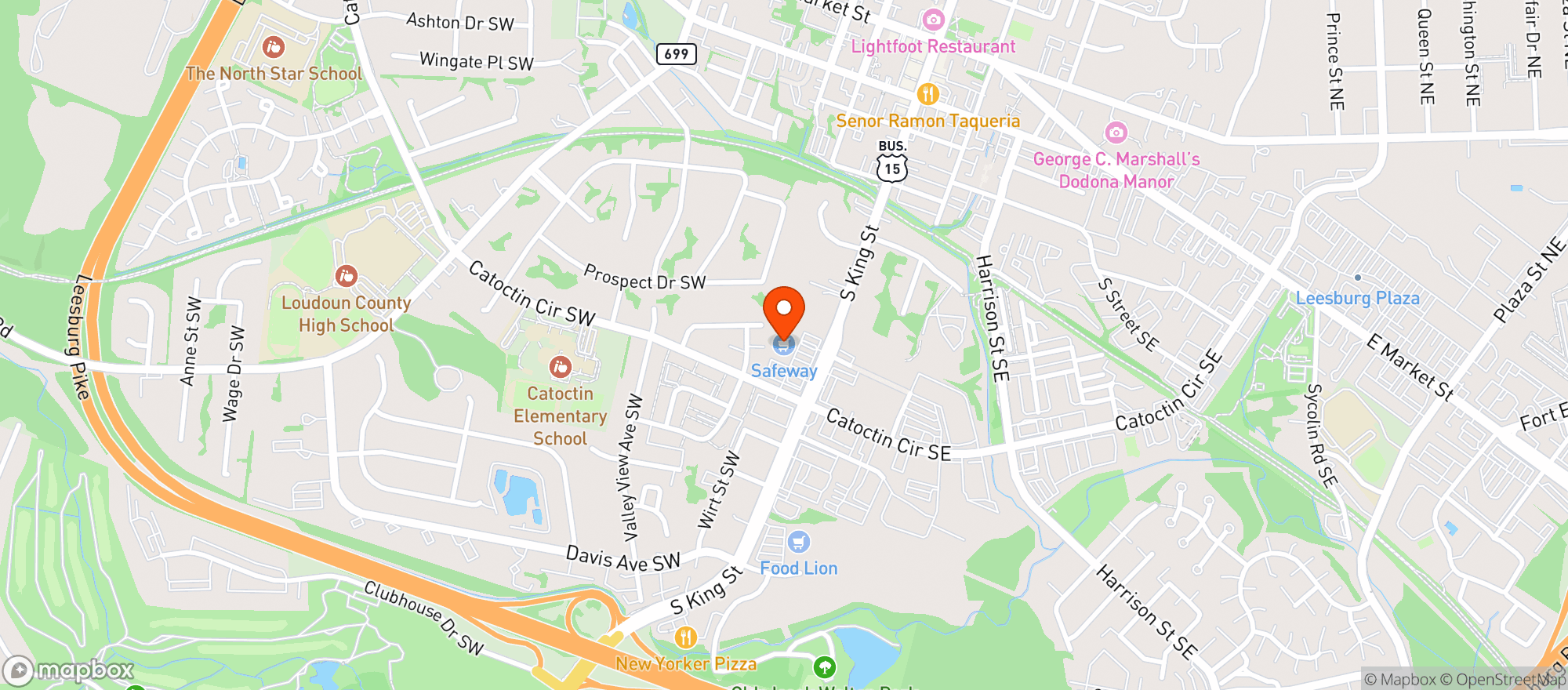 Map showing Safeway