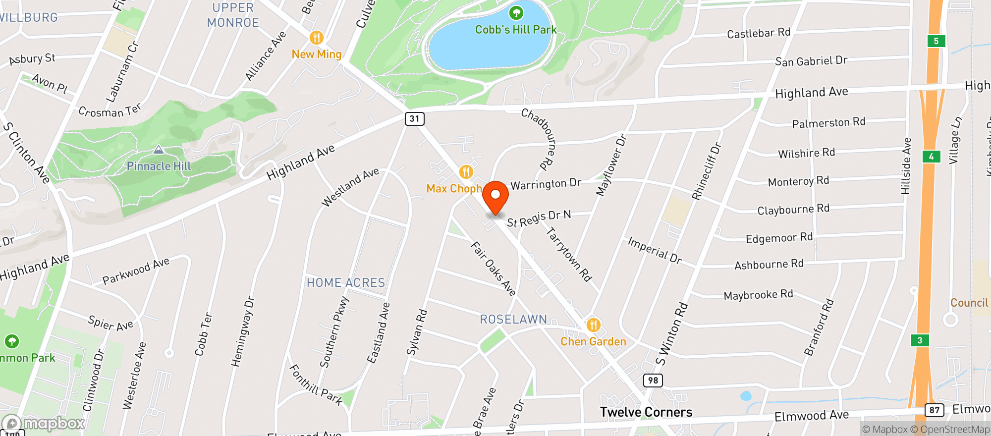 Map showing Wegmans