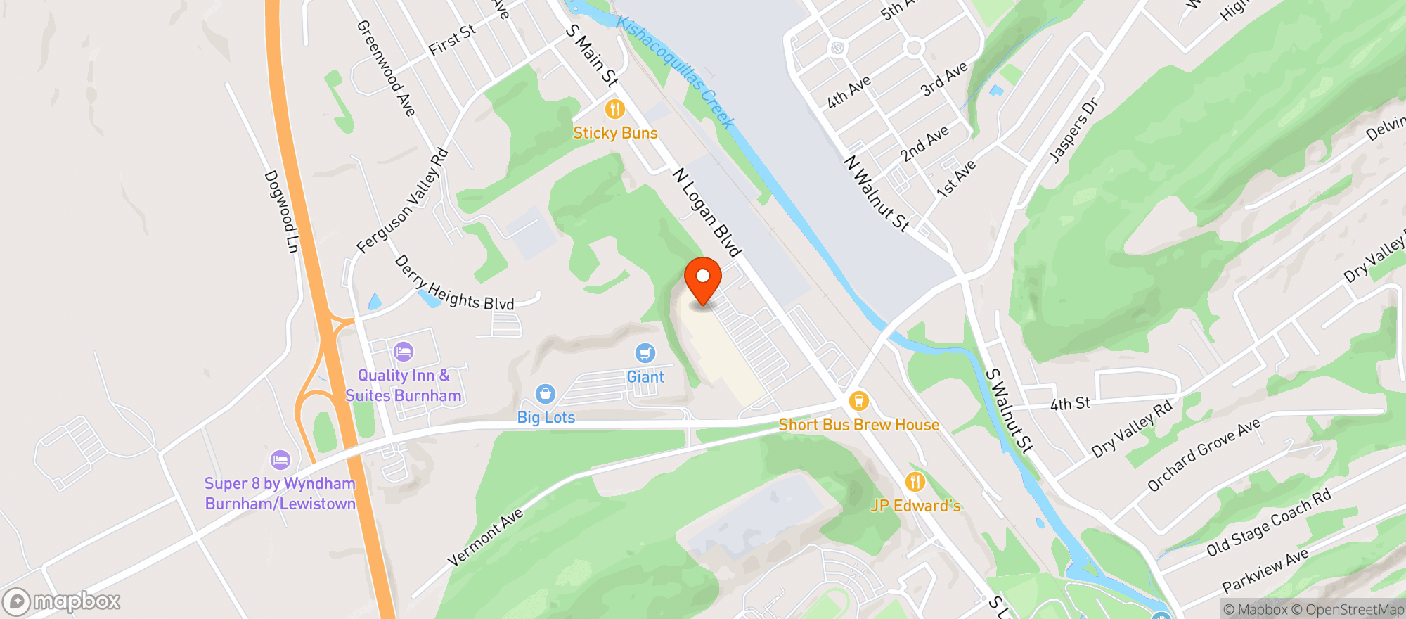 Map showing Weis Markets