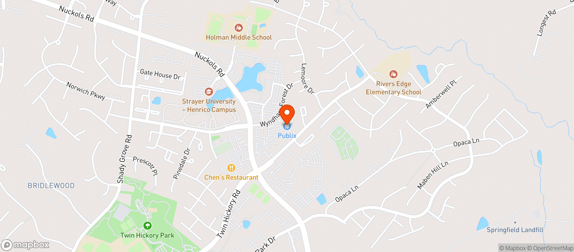 Map showing Publix