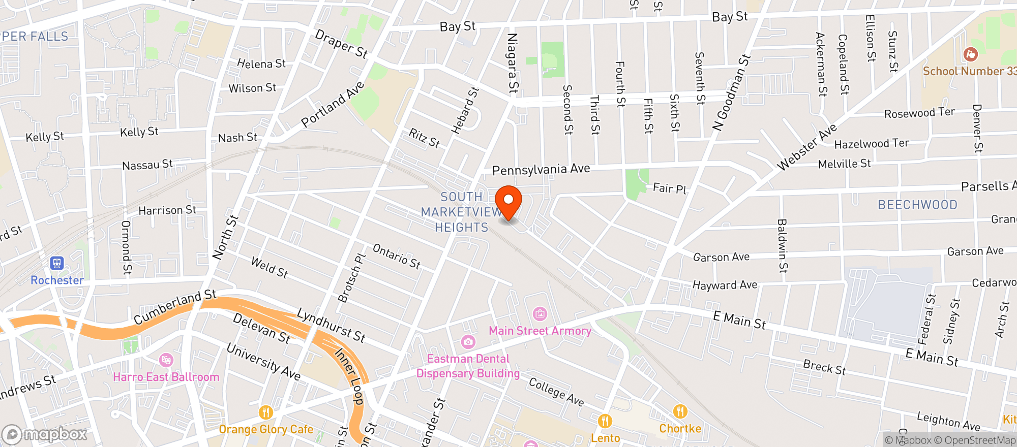 Map showing Velvet Belly