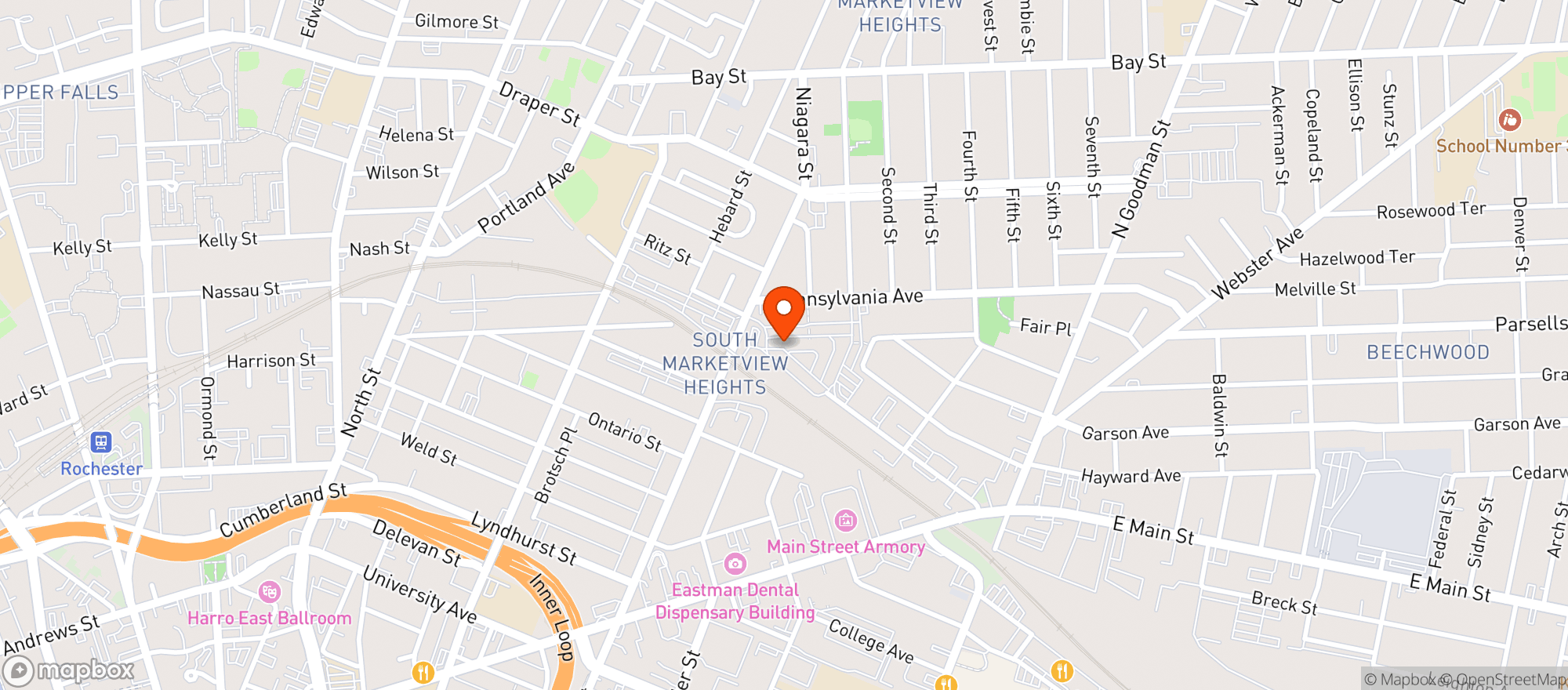 Map showing Flour City Brewers Fest 2024