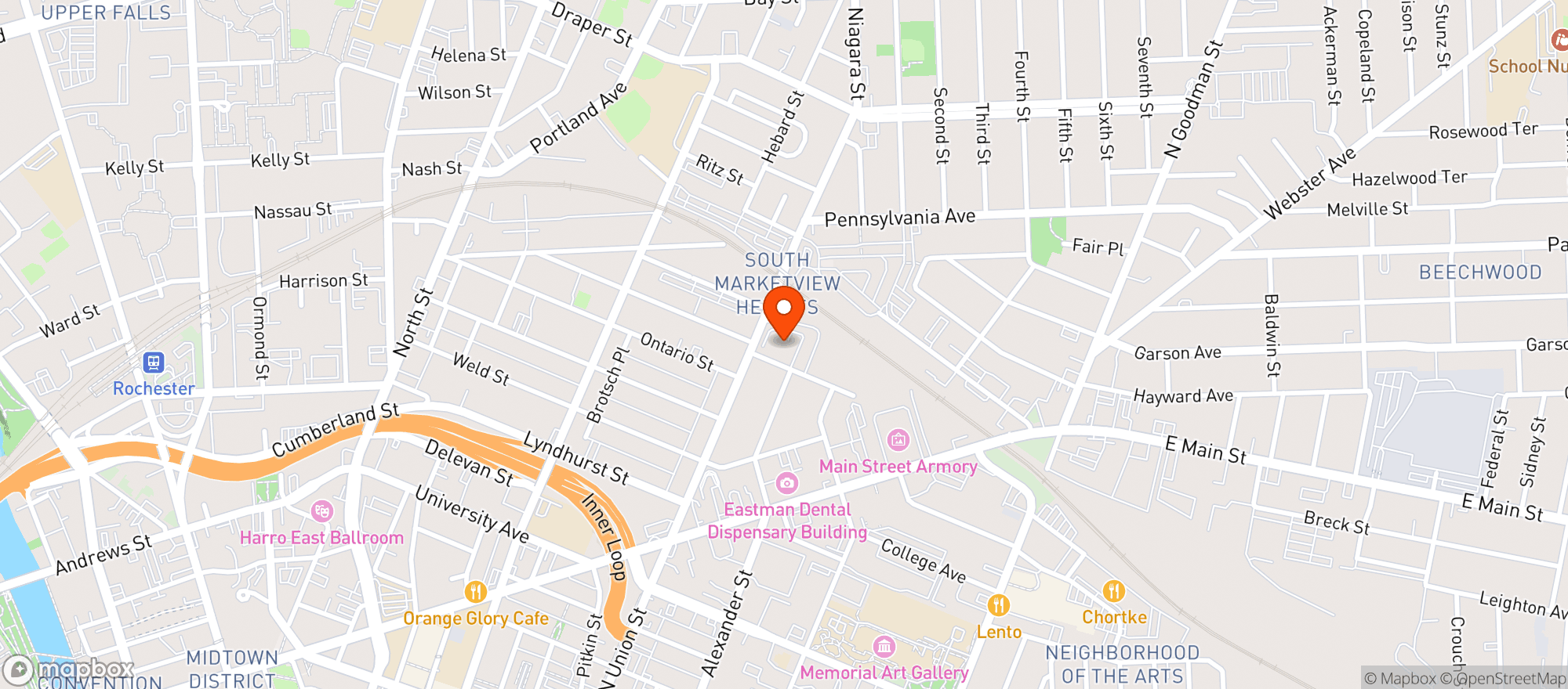 Map showing Door Dash