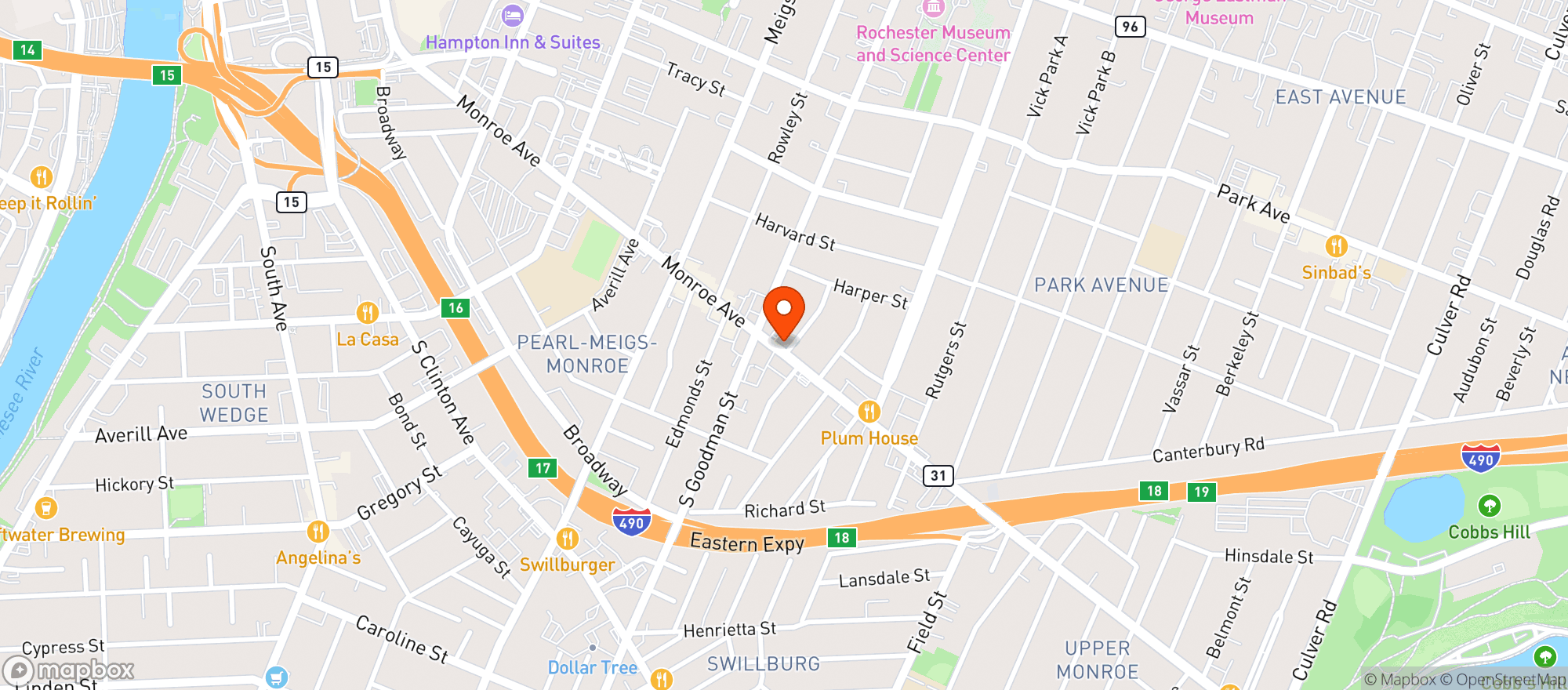 Map showing Enright Thirst Parlor