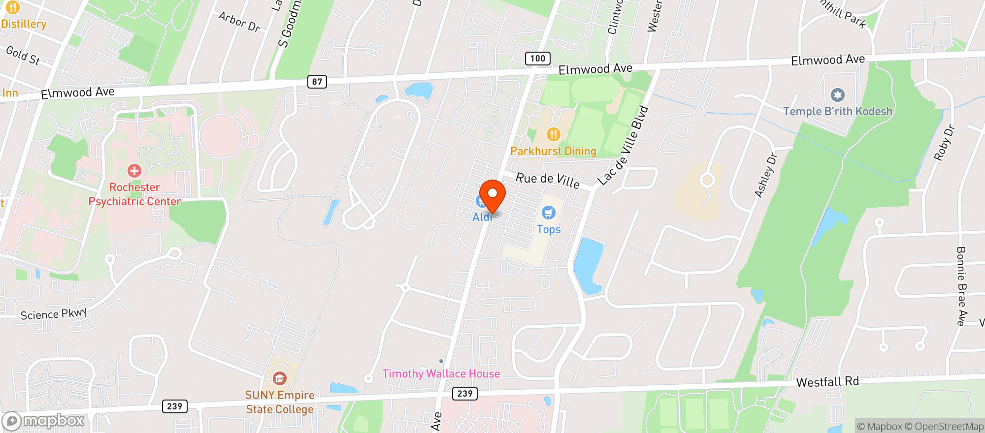 Map showing Mesquite Mexican Grill