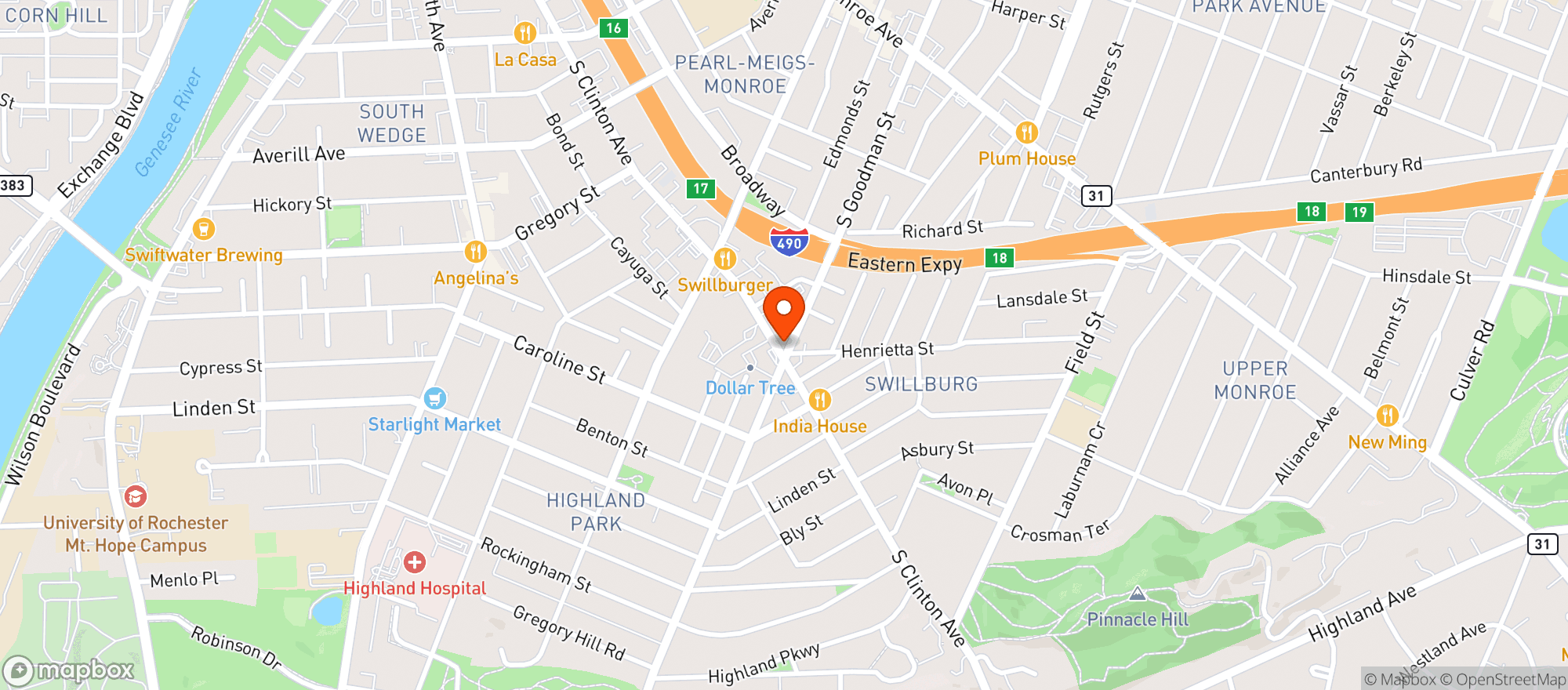 Map showing Angry Goat Pub