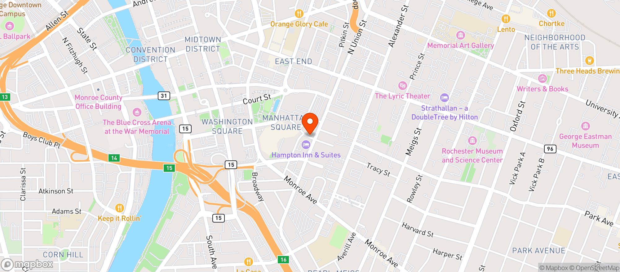 Map showing Fattey Beer Rochester