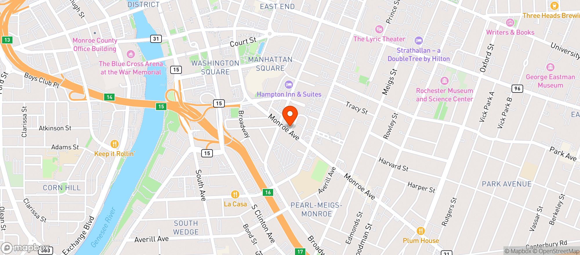 Map showing Parlays Inn
