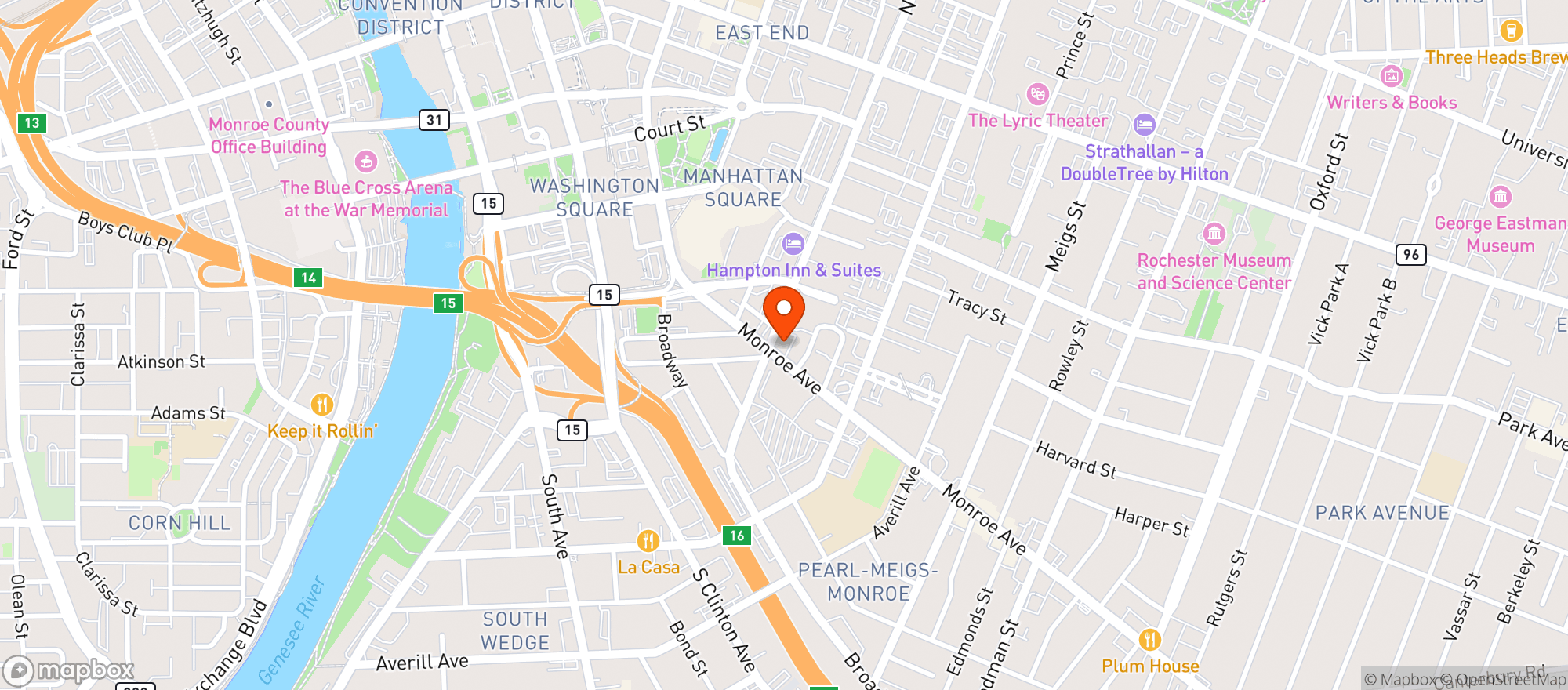 Map showing Park Ave Paninoteca
