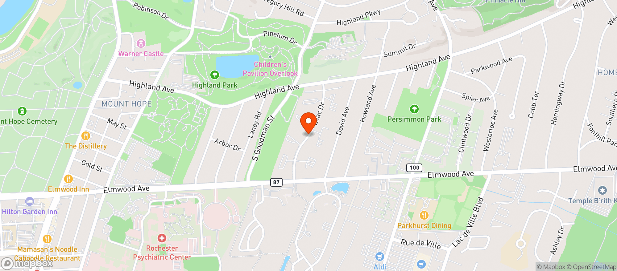 Map showing Lux Lounge