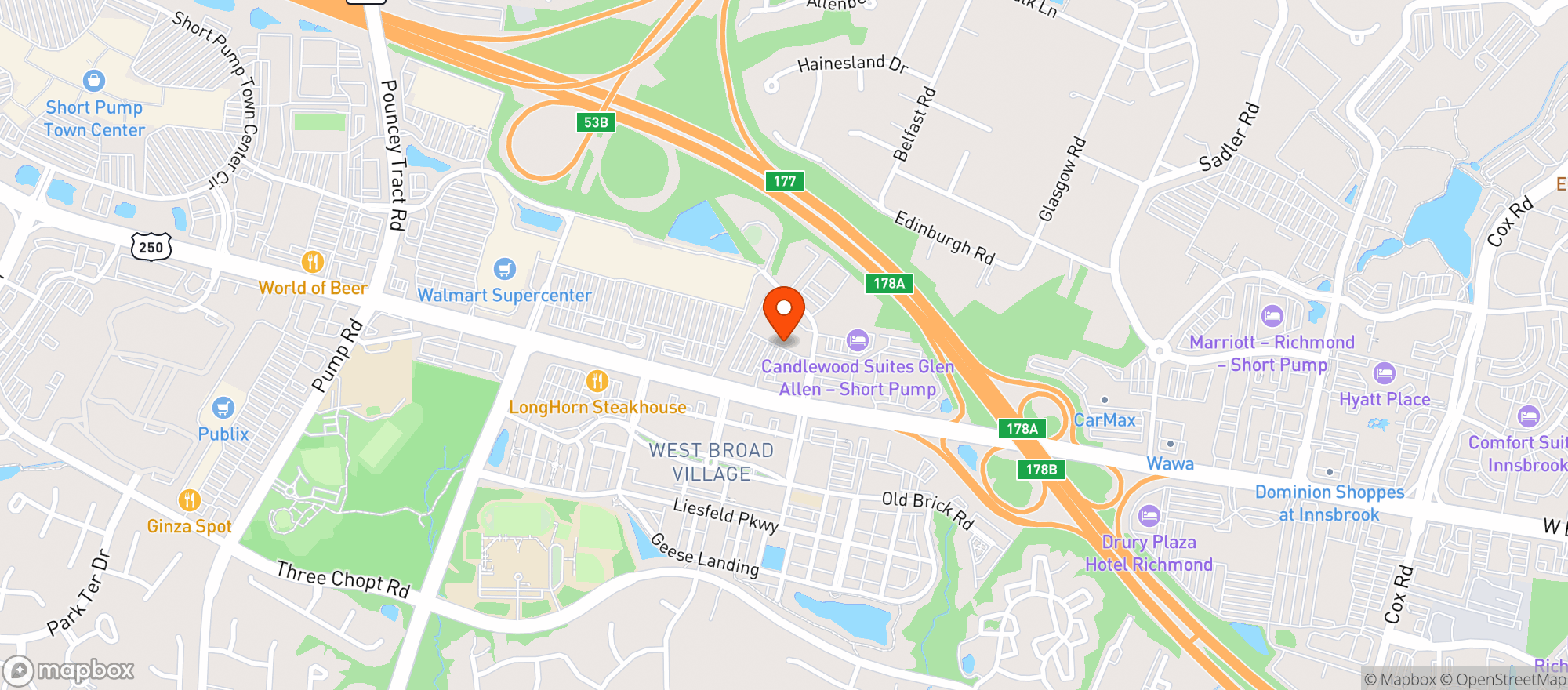 Map showing World Market Richmond