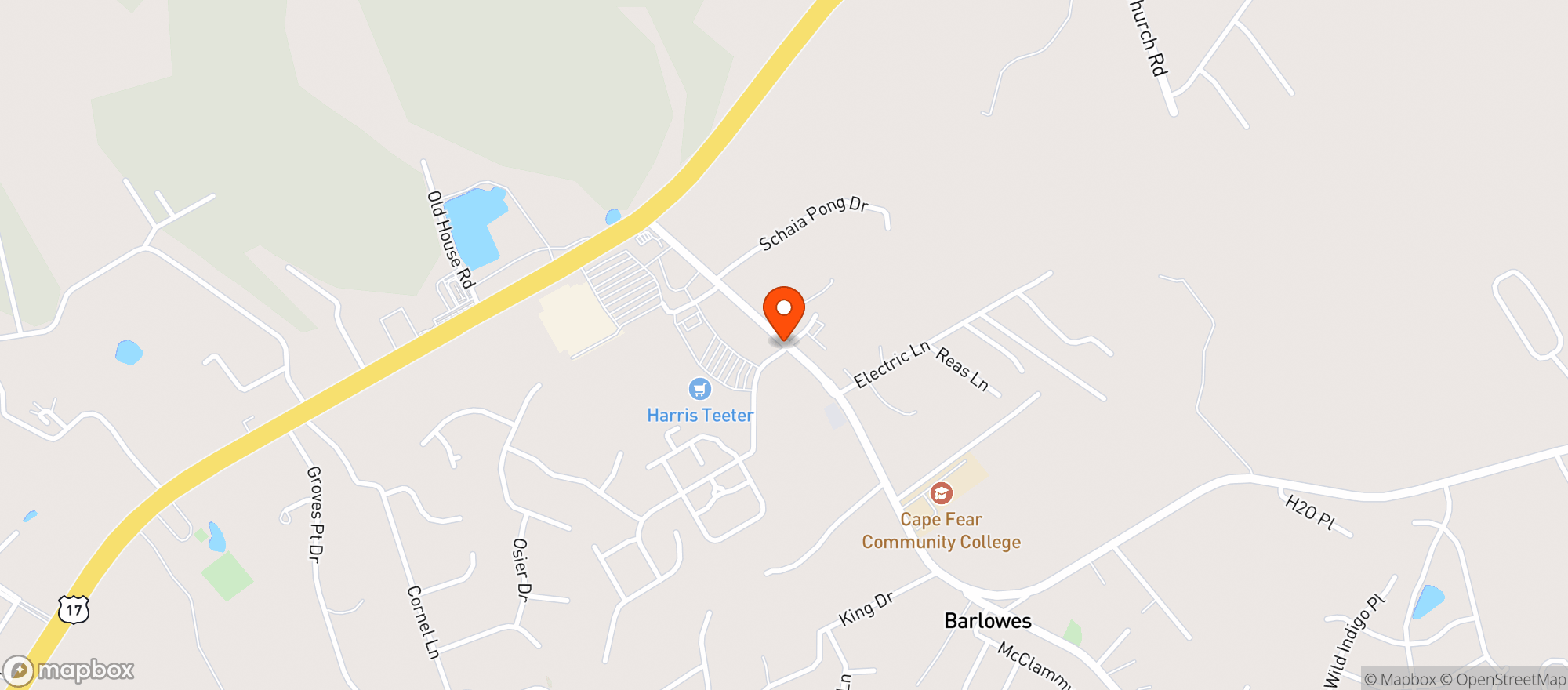 Map showing Harris Teeter
