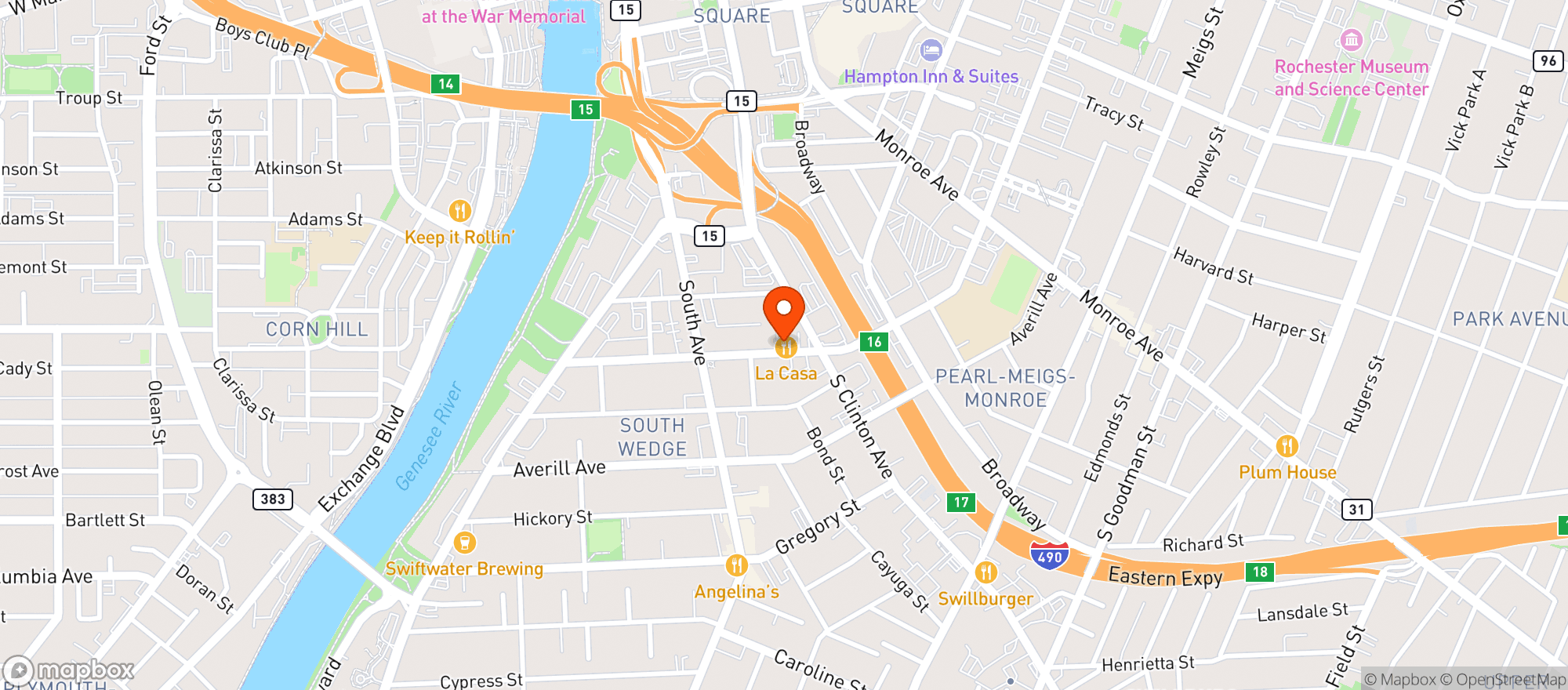 Map showing La Casa