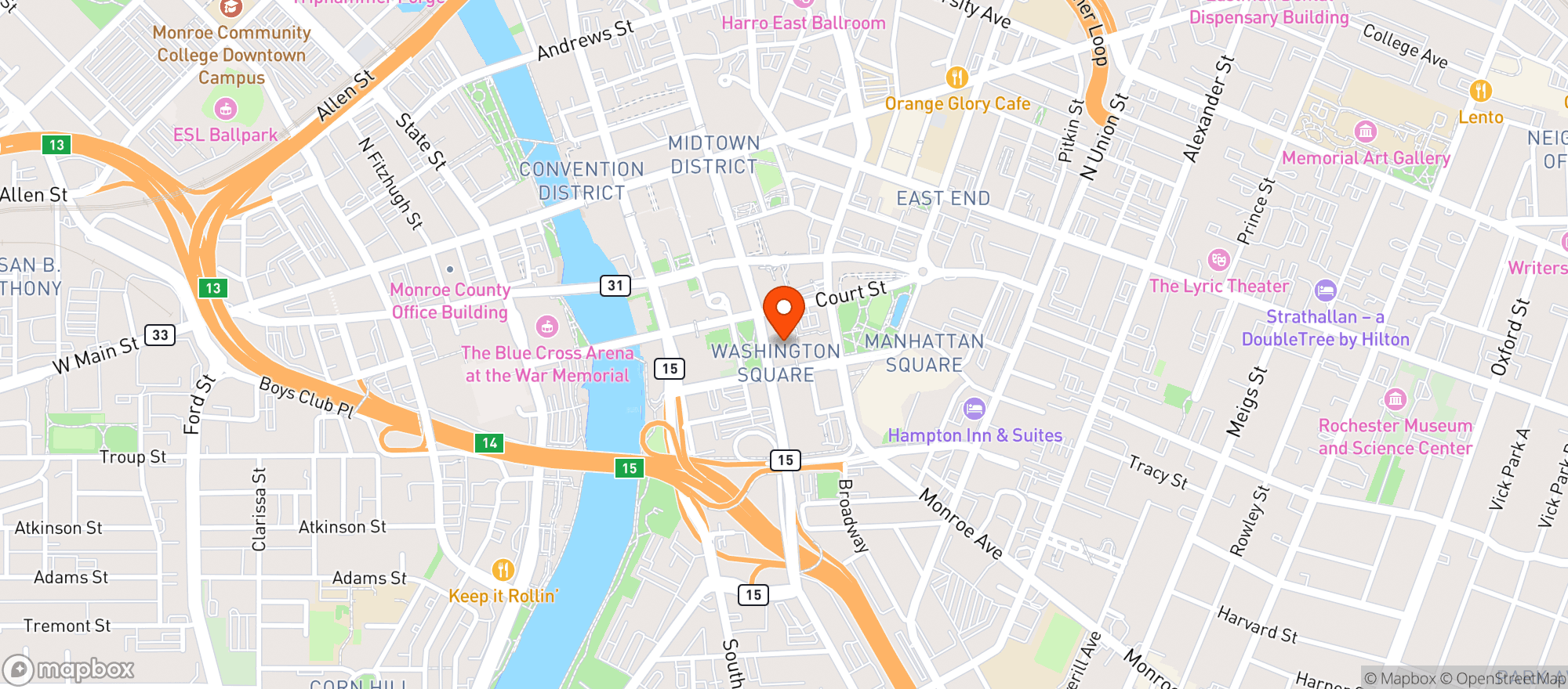 Map showing The Native Eatery & Bar