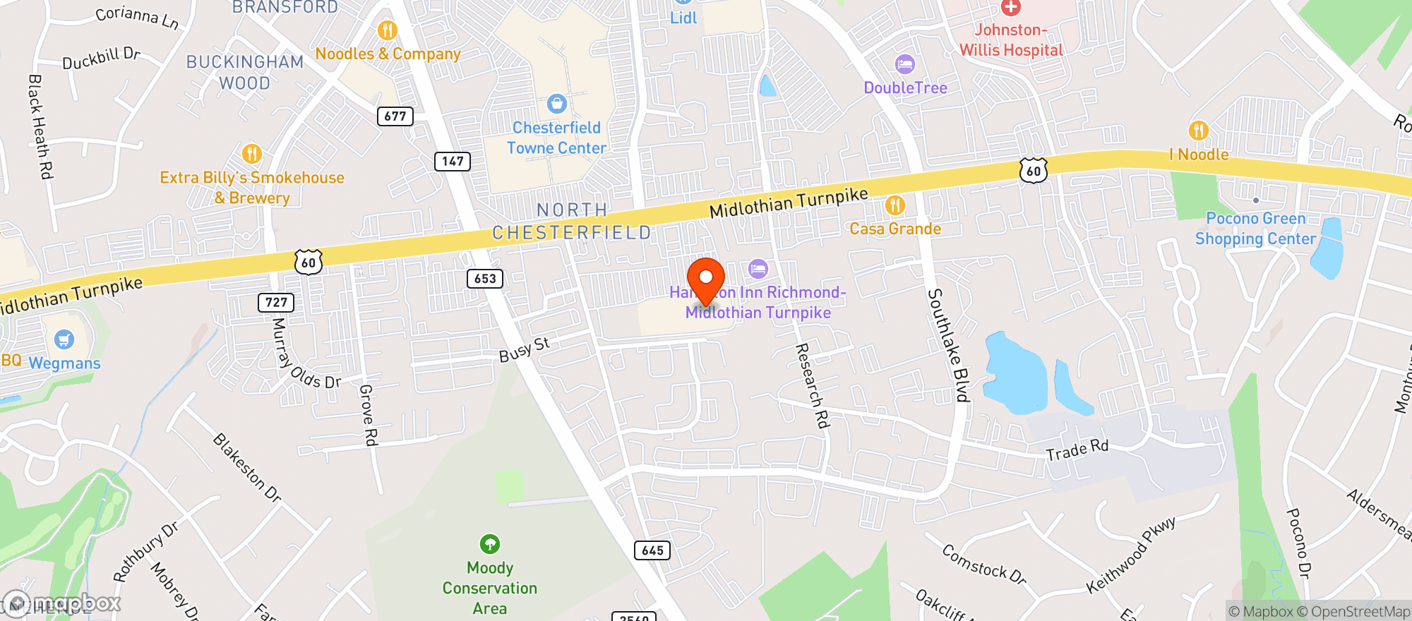 Map showing Target - Richmond Midlothian Tpke