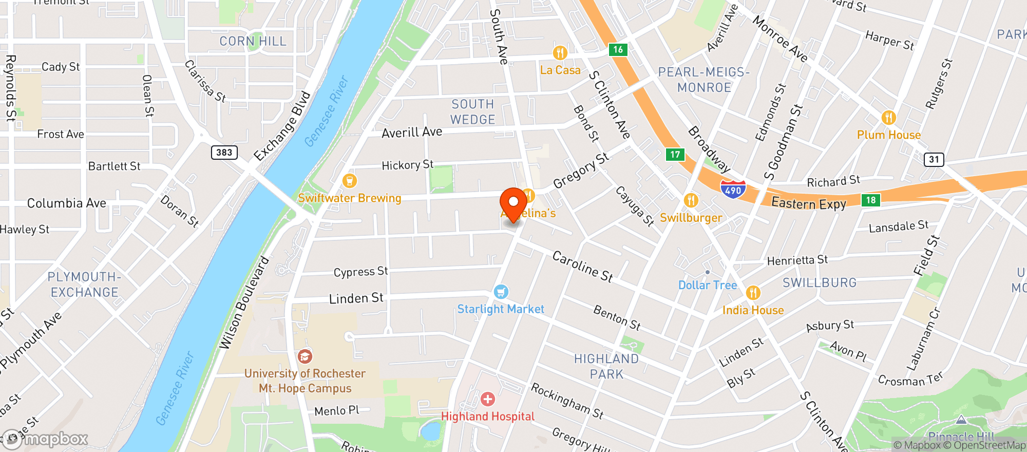 Map showing Caverlys Irish Pub