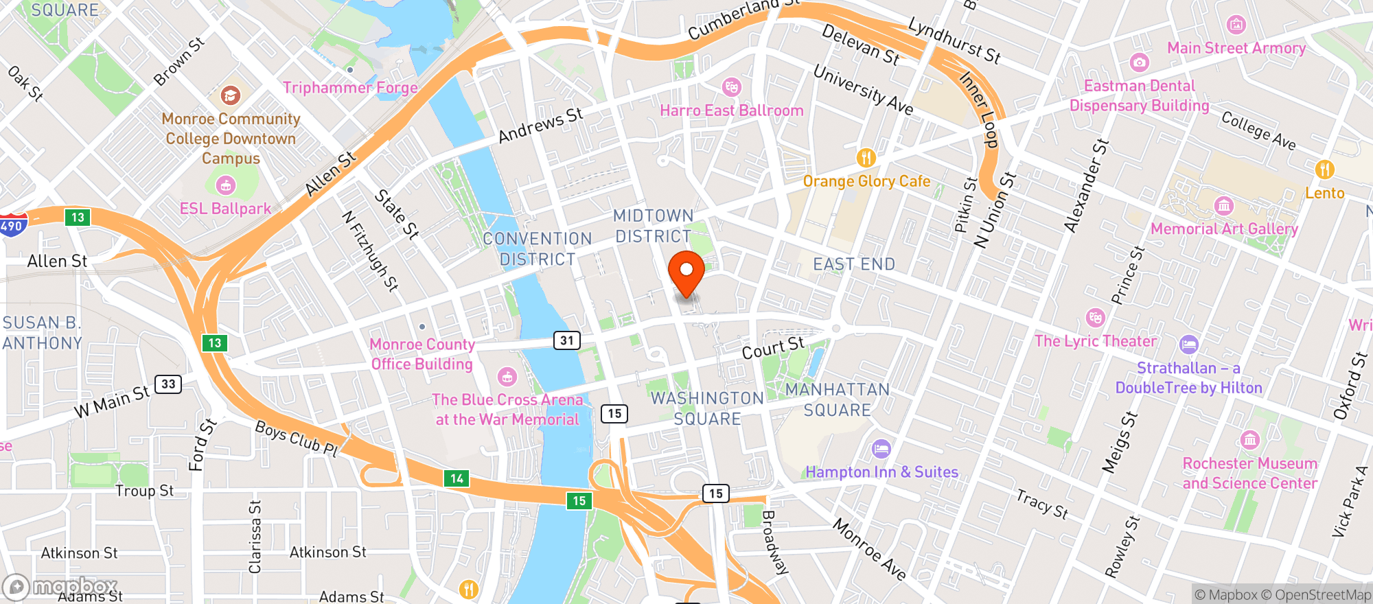 Map showing Patron Saint