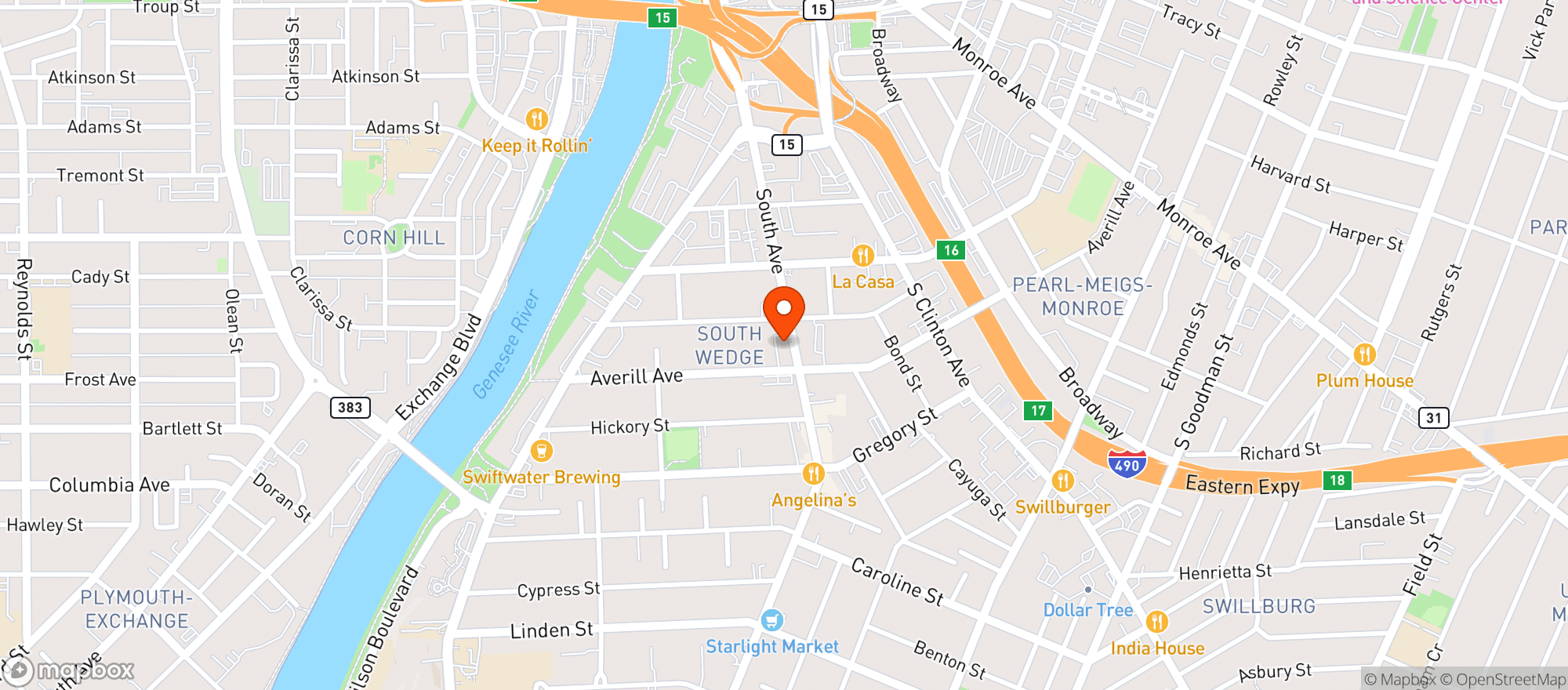 Map showing Abundance Food Co-op