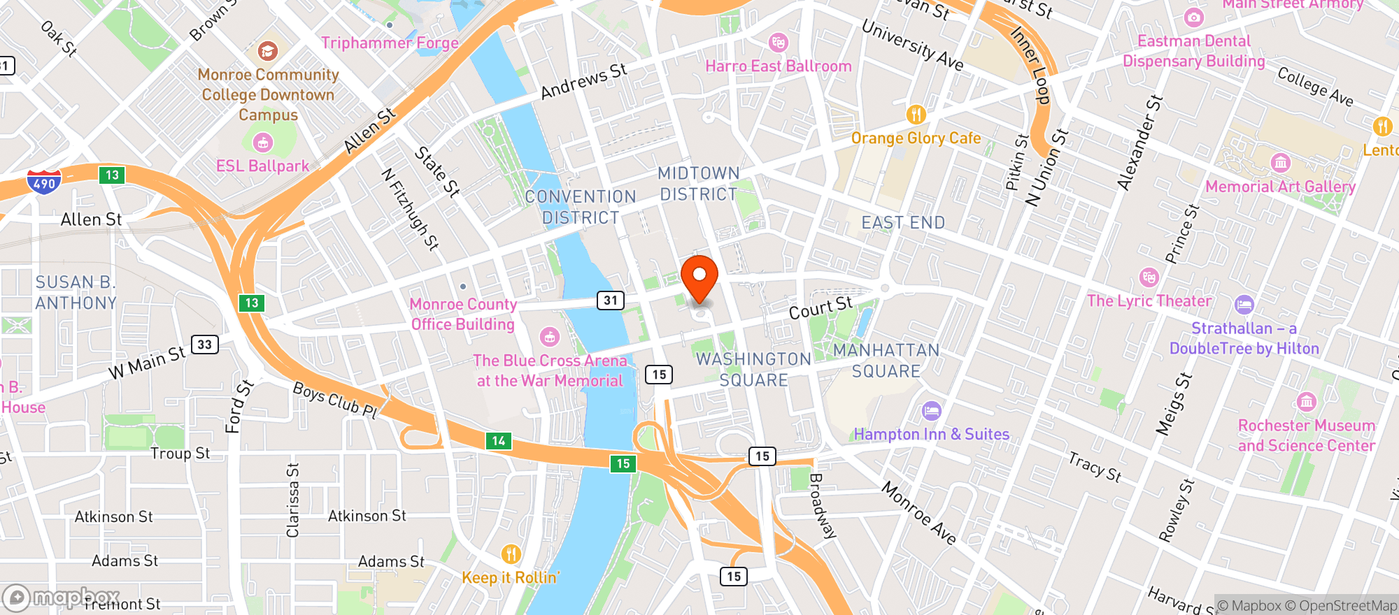 Map showing Monroes At One